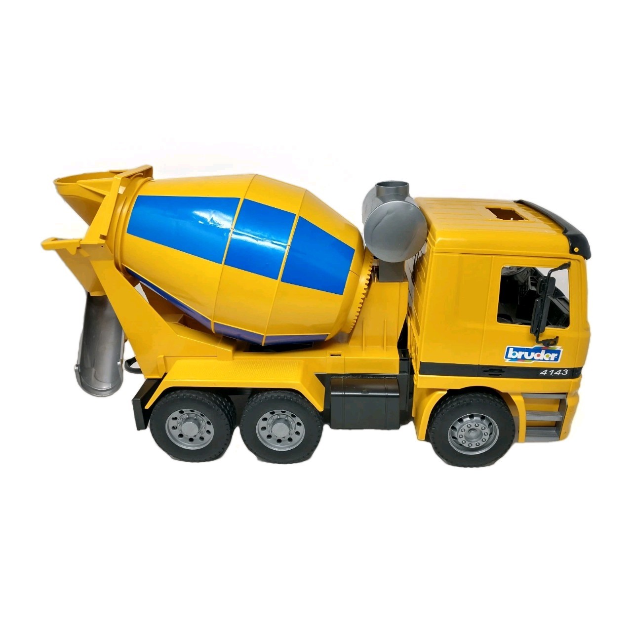 Bruder Mercedes Yellow Blue Large 21&Prime; Cement Mixer 4143 Made In Germany READ