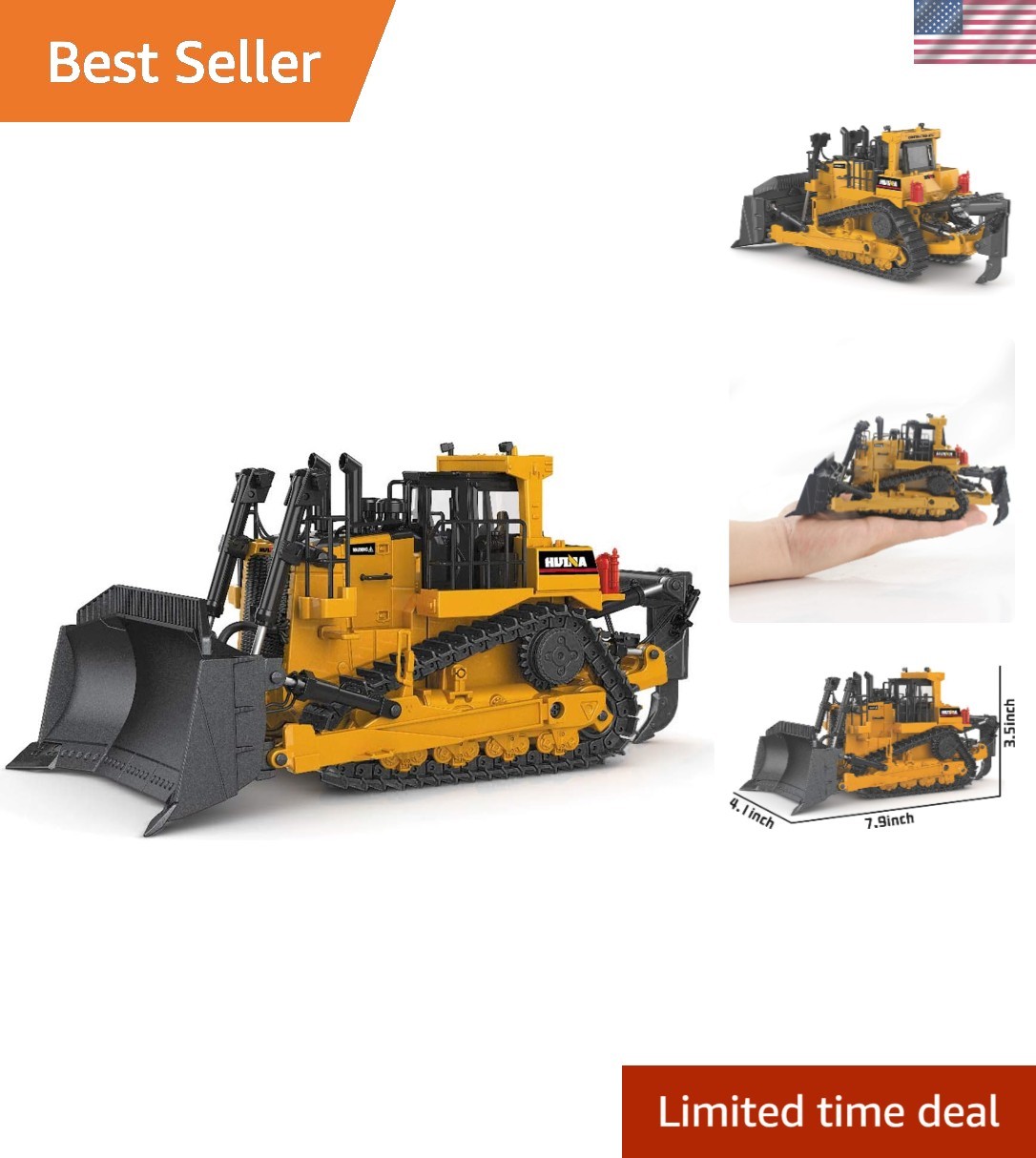 1/50 Diecast Bulldozer Model Metal Construction Vehicle Toy