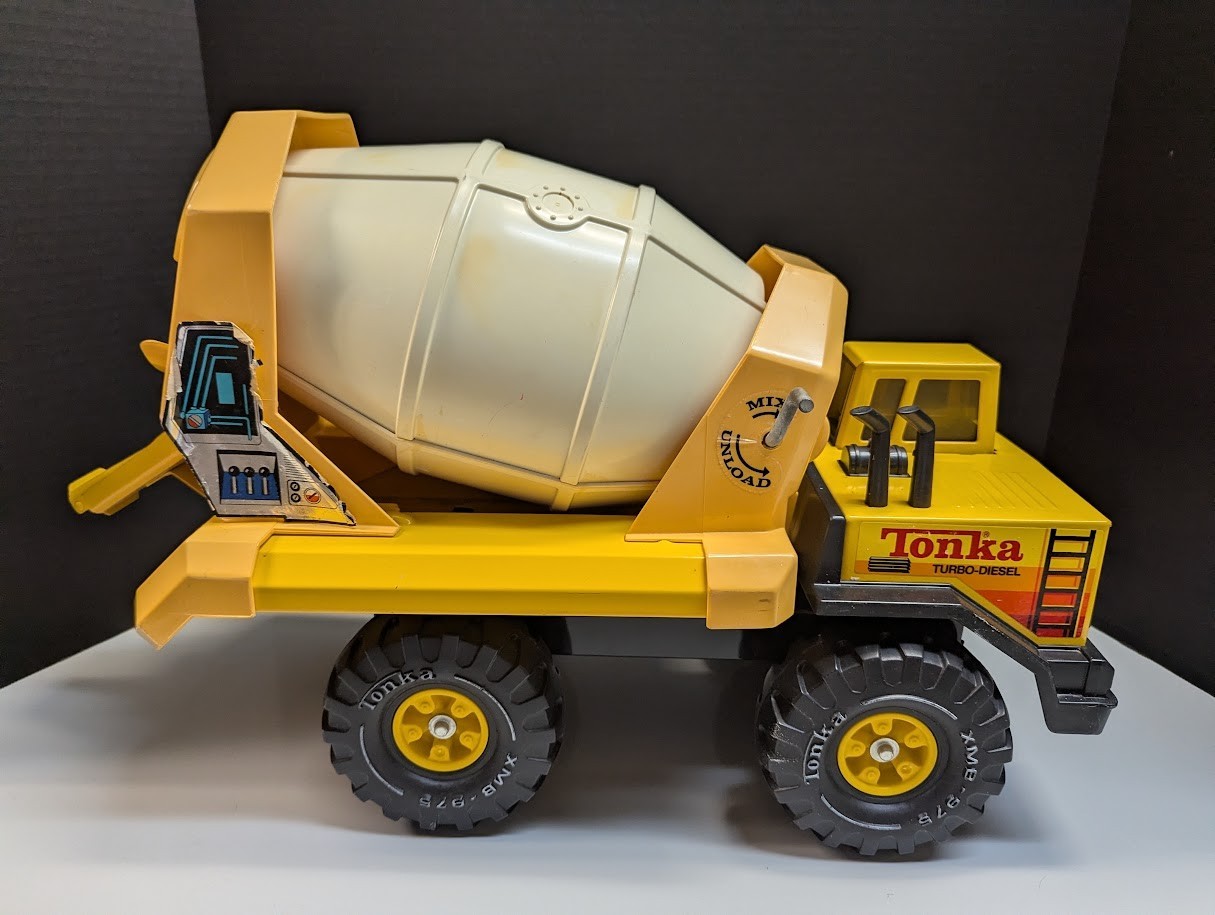 Vintage 1980s TONKA CEMENT MIXER Truck Turbo Diesel XMB-975 Pressed Steel! Clean