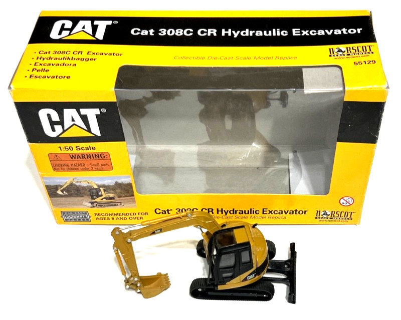 NORSCOT CAT 1:50 55129 308C CR Hydraulic Excavator Yellow