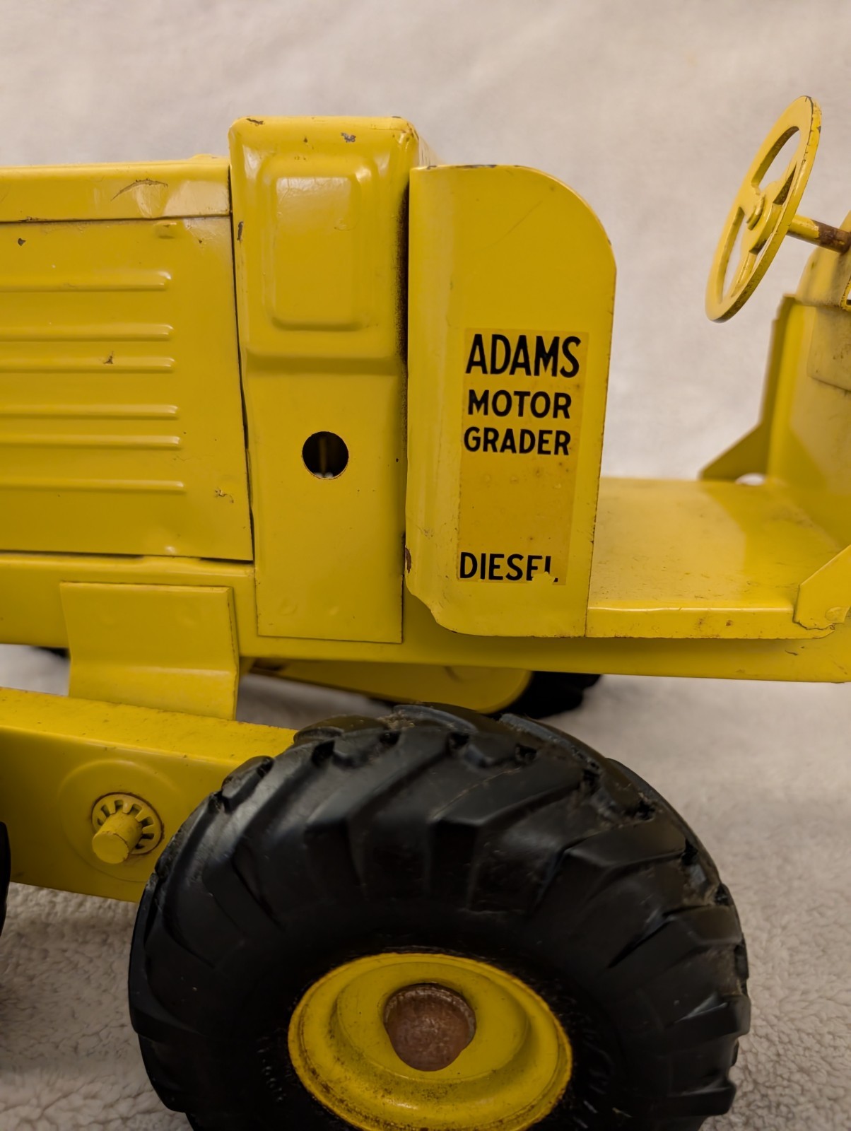 Doepke Adams Road Grader Diesel Pressed Steel Yellow/Black Vintage