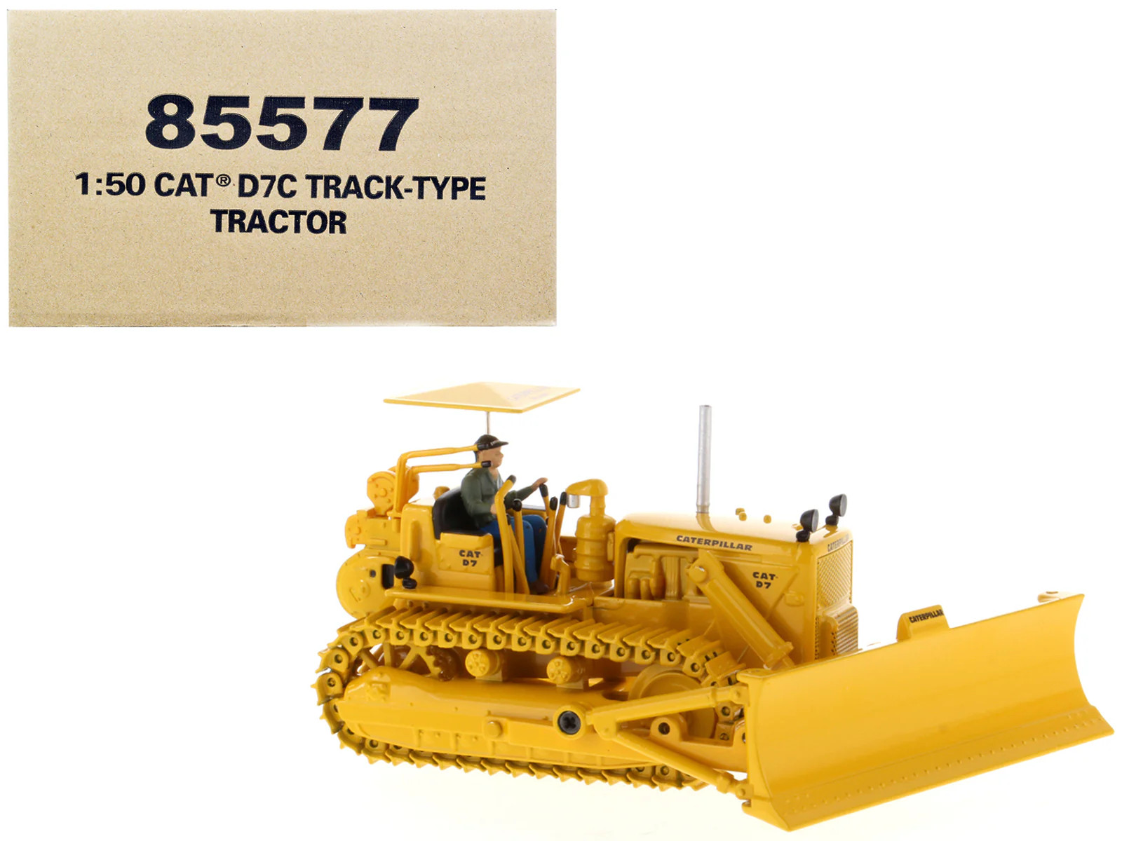 CAT Caterpillar D7C Track-Type Tractor Dozer Yellow with Operator « Vintage Serie