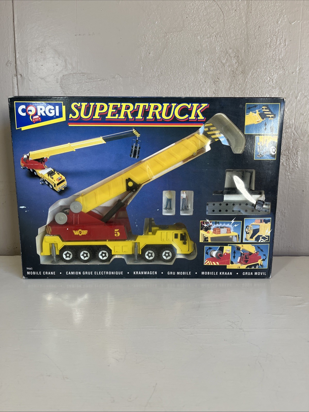 Rare 1993 Corgi Supertruck Mobile Crane 94665 Mattel Vintage NIB Sounds & Lights