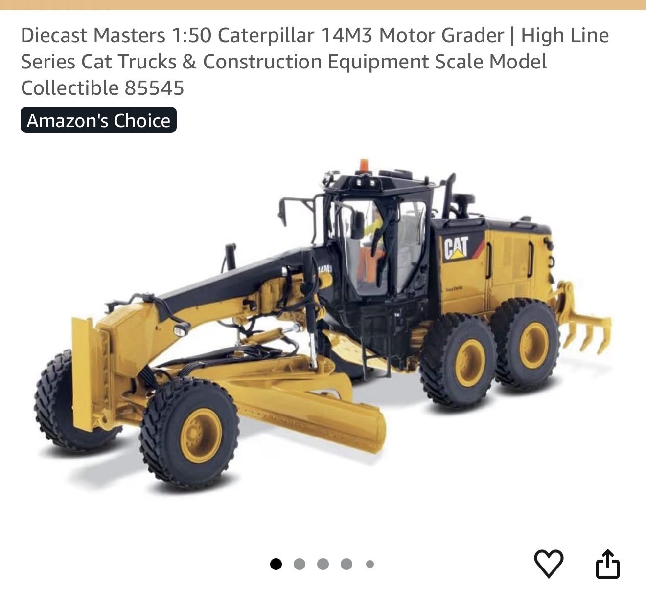 Cat 14M3 Motor Grader – High Line – Diecast Masters 1:50 Scale Model #85545 New
