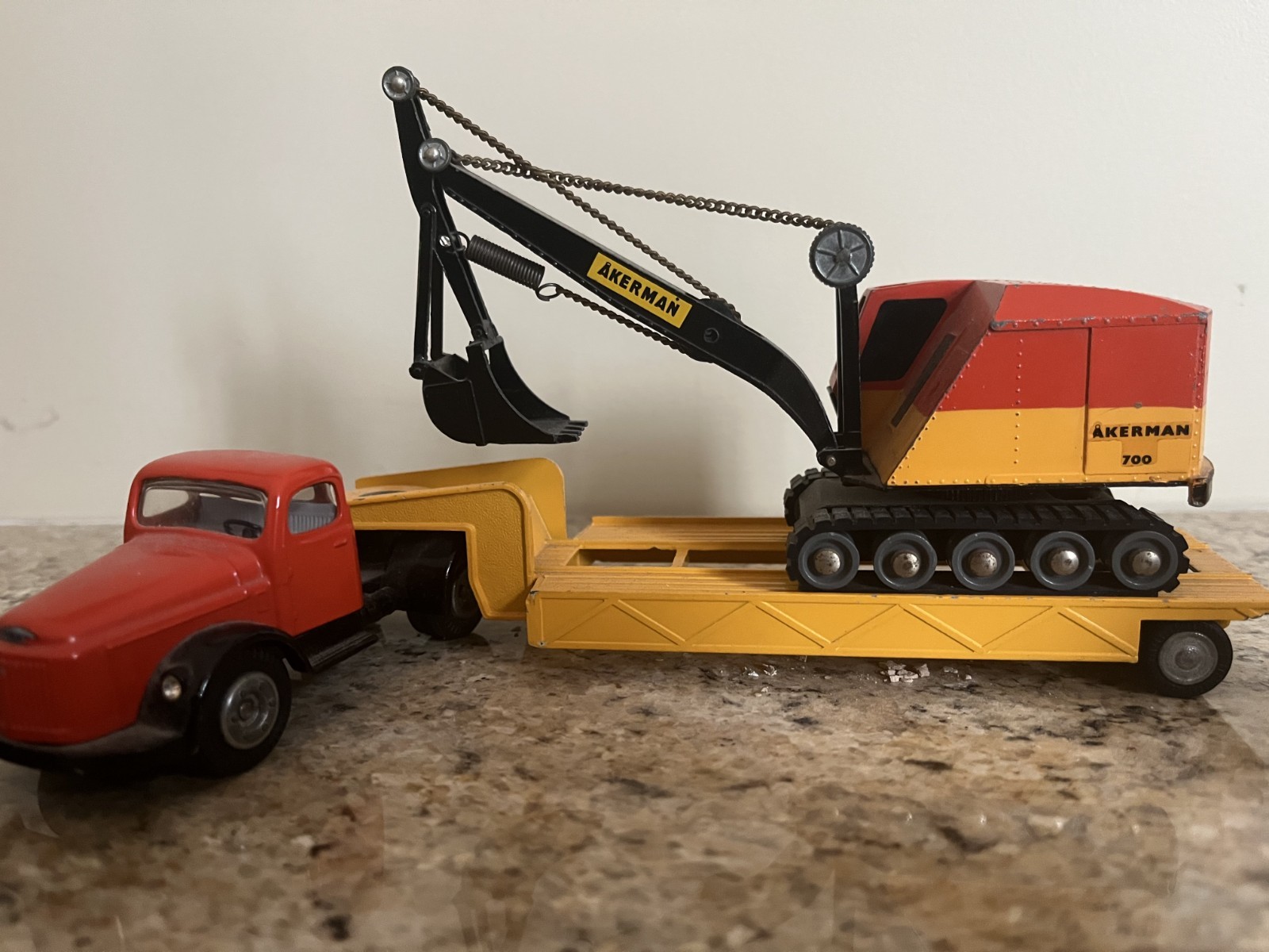 Vintage diecast Tekno 1:50 construction equipment & Siku ~1:60 excavator