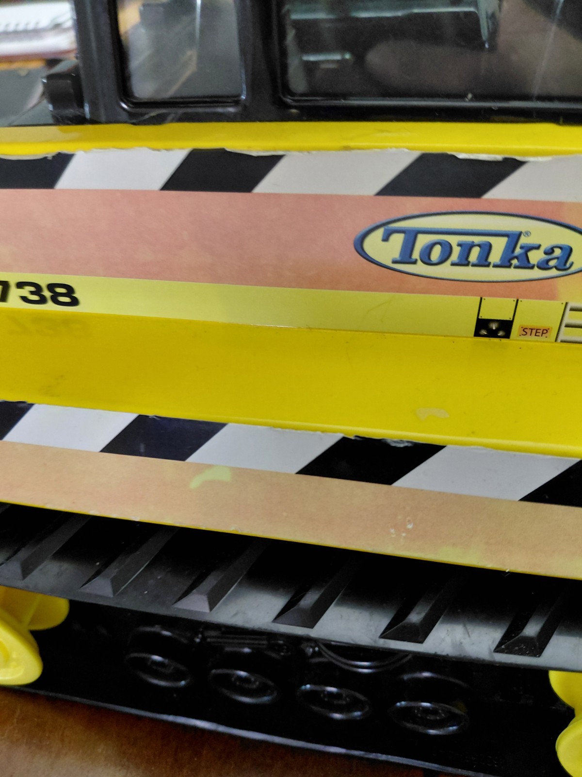 Vintage 1999 Tonka 738 Black And Yellow Bulldozer Metal And Plastic