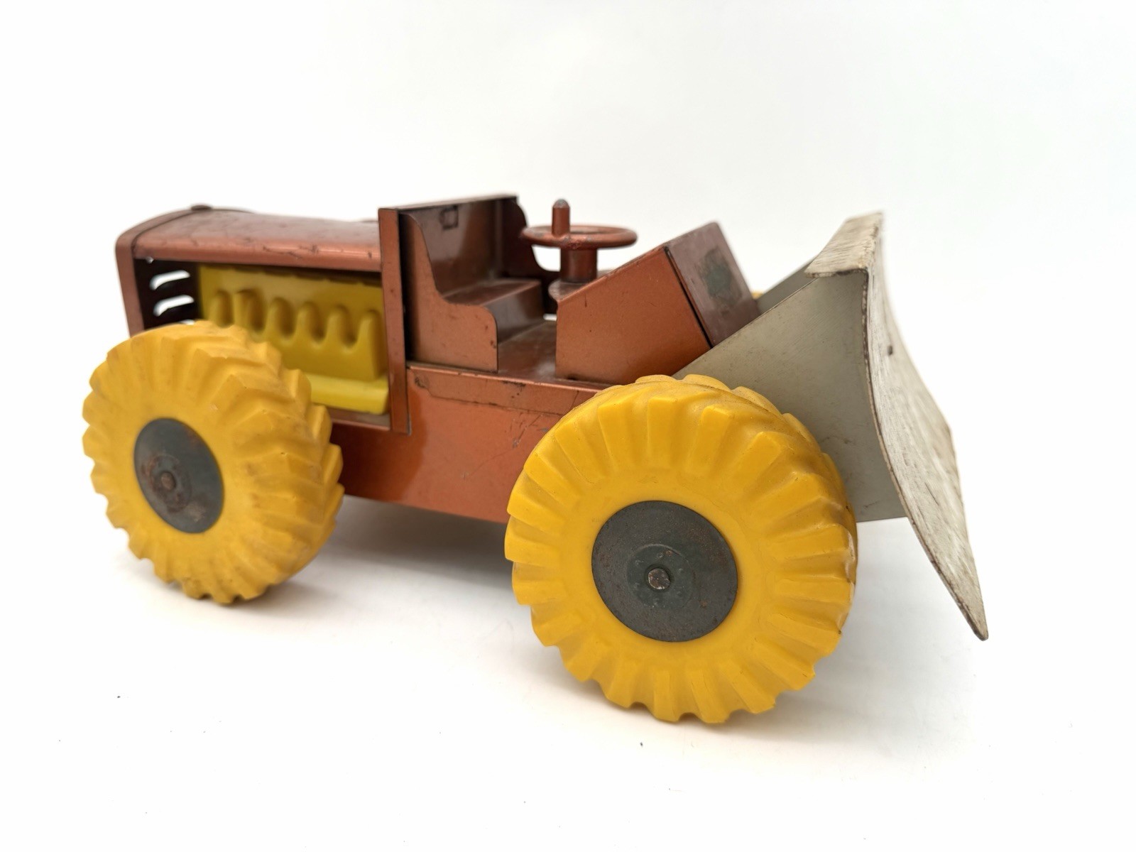 Vintage Structo Pressed Steel Tractor Scraper Dozer Working Steering Toy