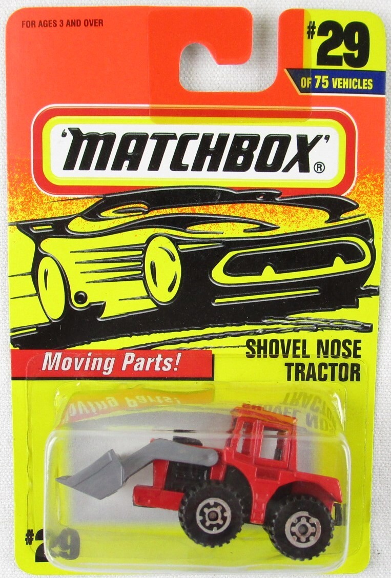 NEW NIP Matchbox Red Shovel Nose Tractor Diecast Moving Parts, #29, 1996