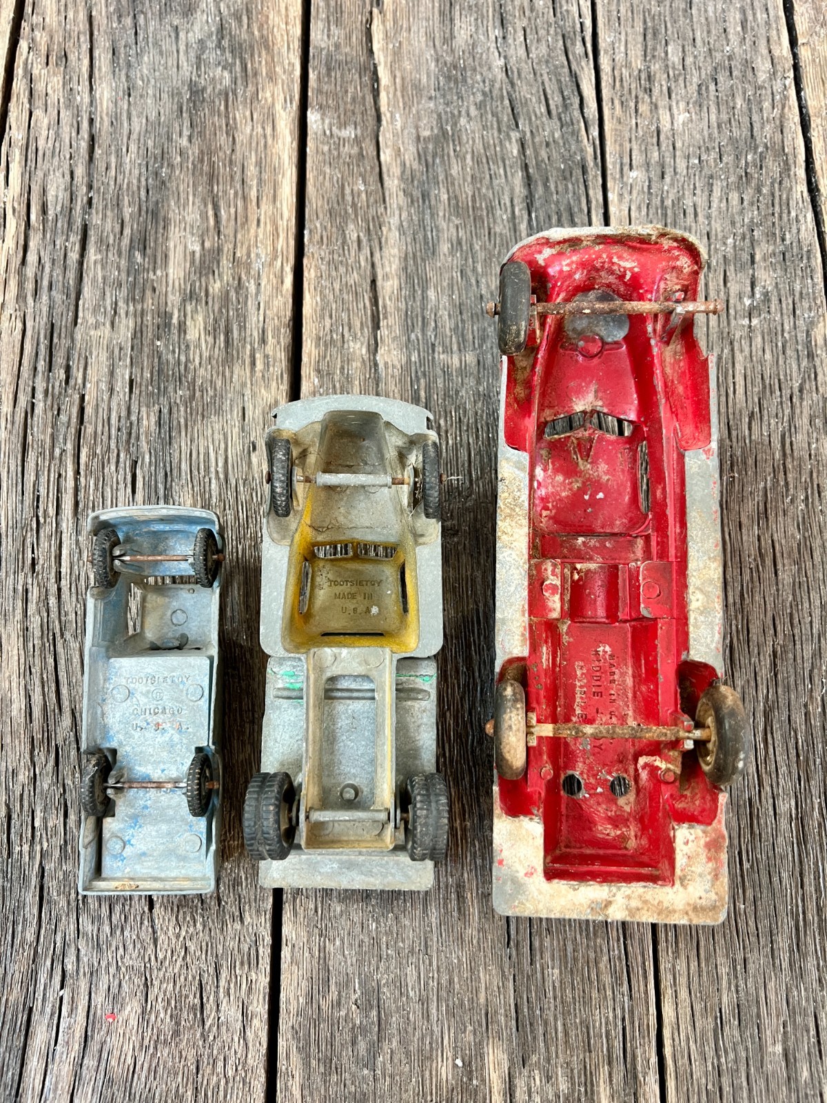Vintage Tootsie Toy Ford Truck and Dump Truck – Vintage Hubley Kiddie Toy Fire