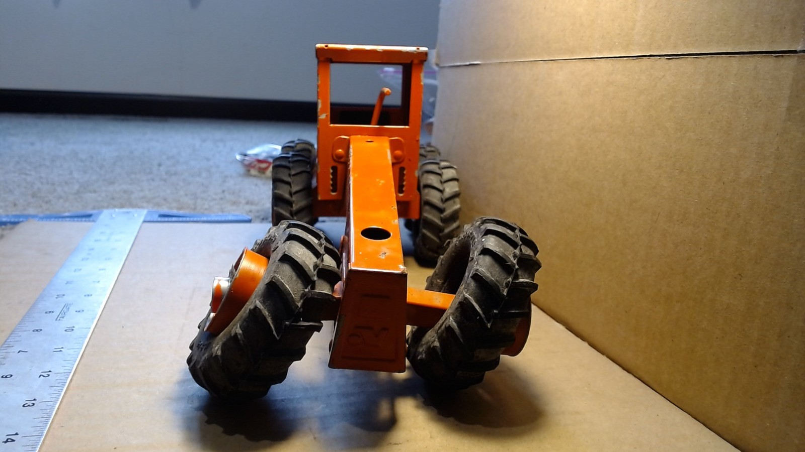 Vintage Nylint Allis-Chalmers Road Grader w/ Firestone Tires USA Pressed Steel