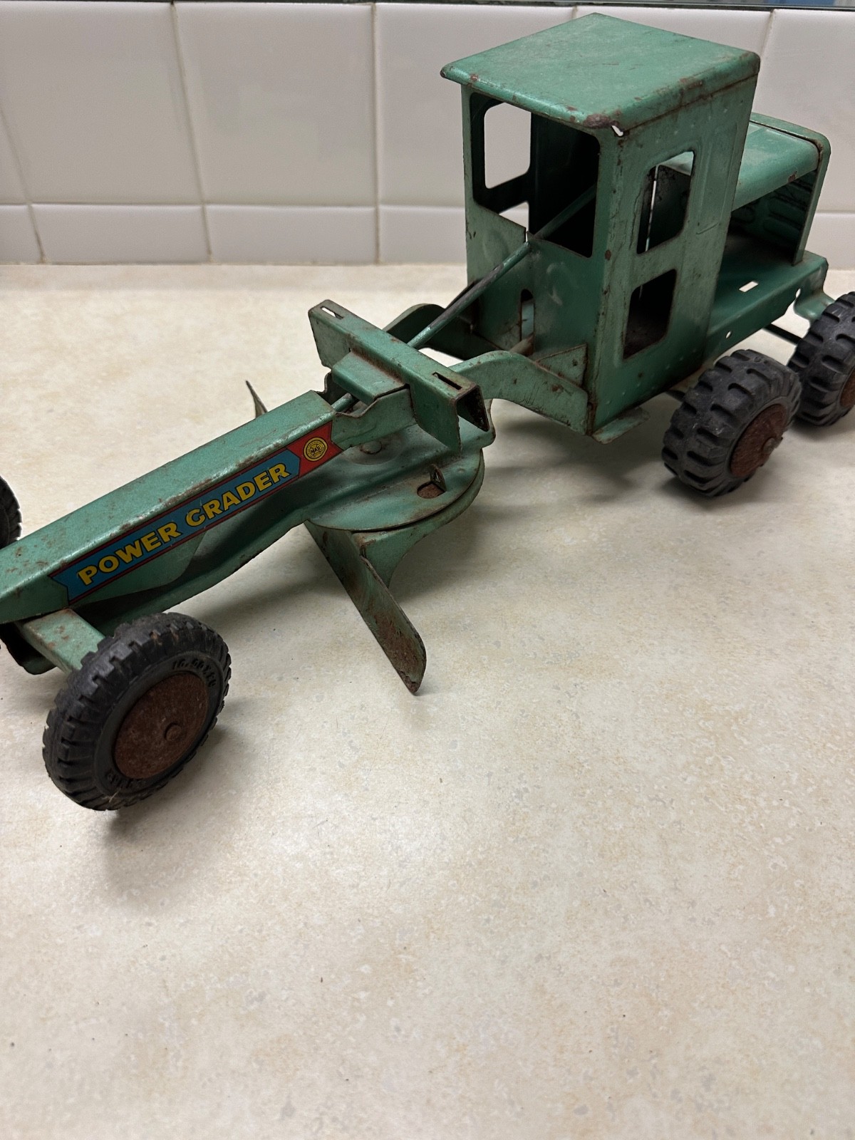 Vintage Marx Green Steel Toy Power Grader