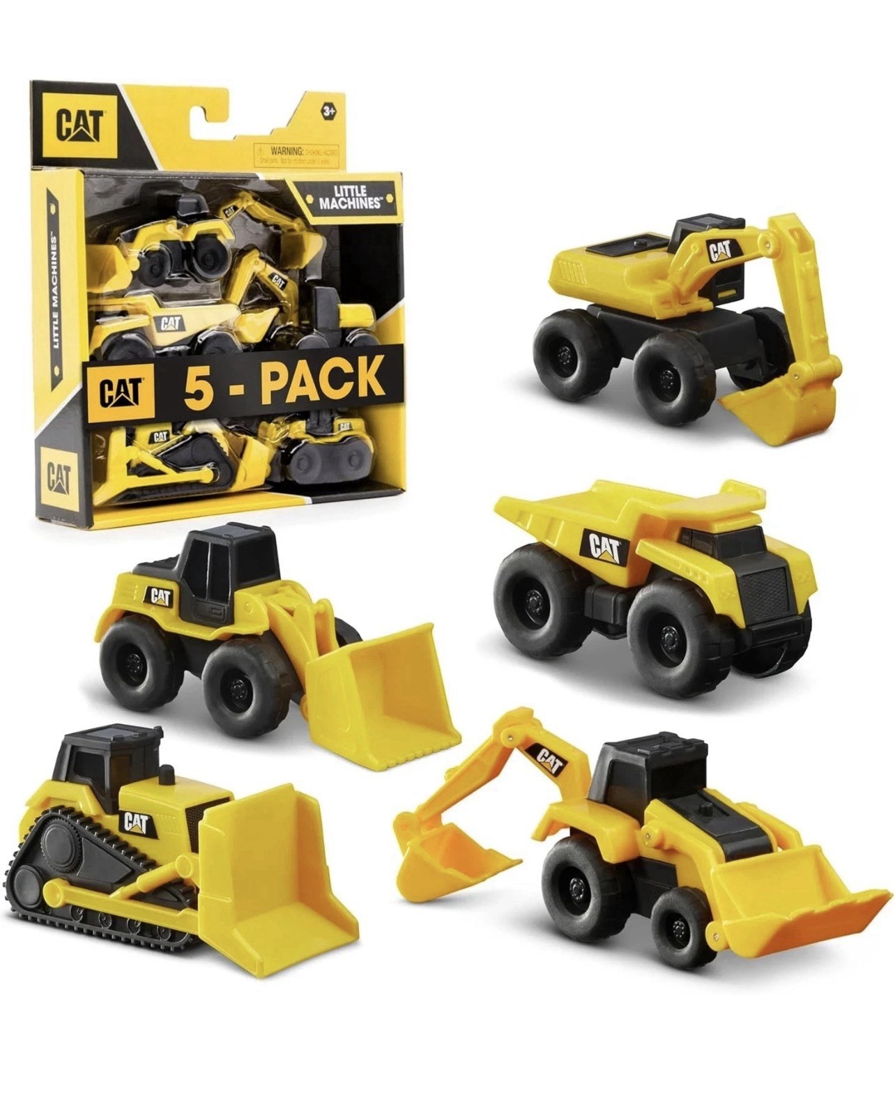 CAT Little Machines 5 Pack Construction Excavator Dump Truck Loader Bull New Toy