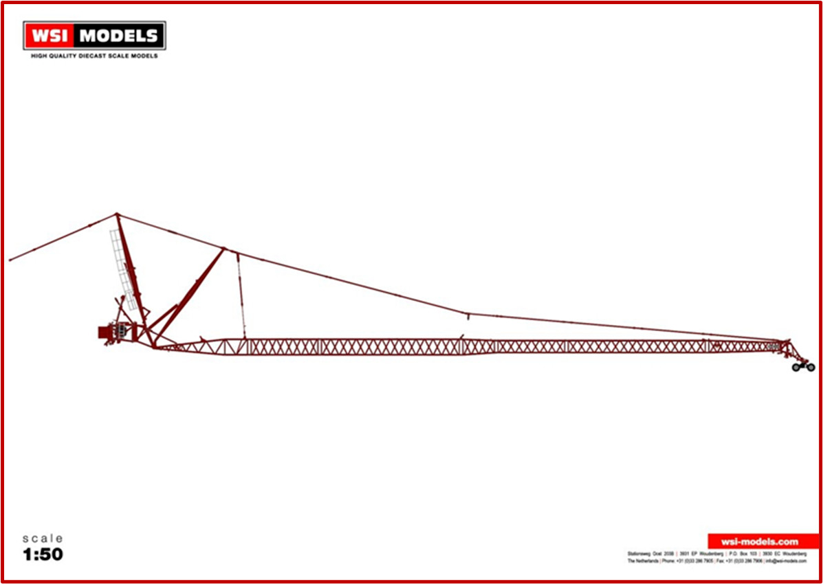 1/50 WSI Liebherr LTM 1500 / 1650 / 1750 Mobile Crane Jib in RED – FREE SHIPPING