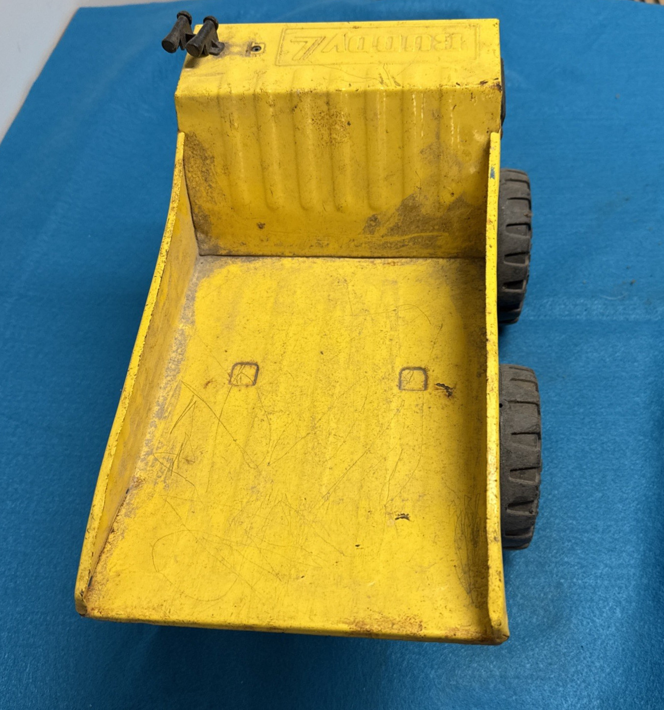 Vintage Buddy L Big Bruiser Construction Dump Truck Pressed Steel.