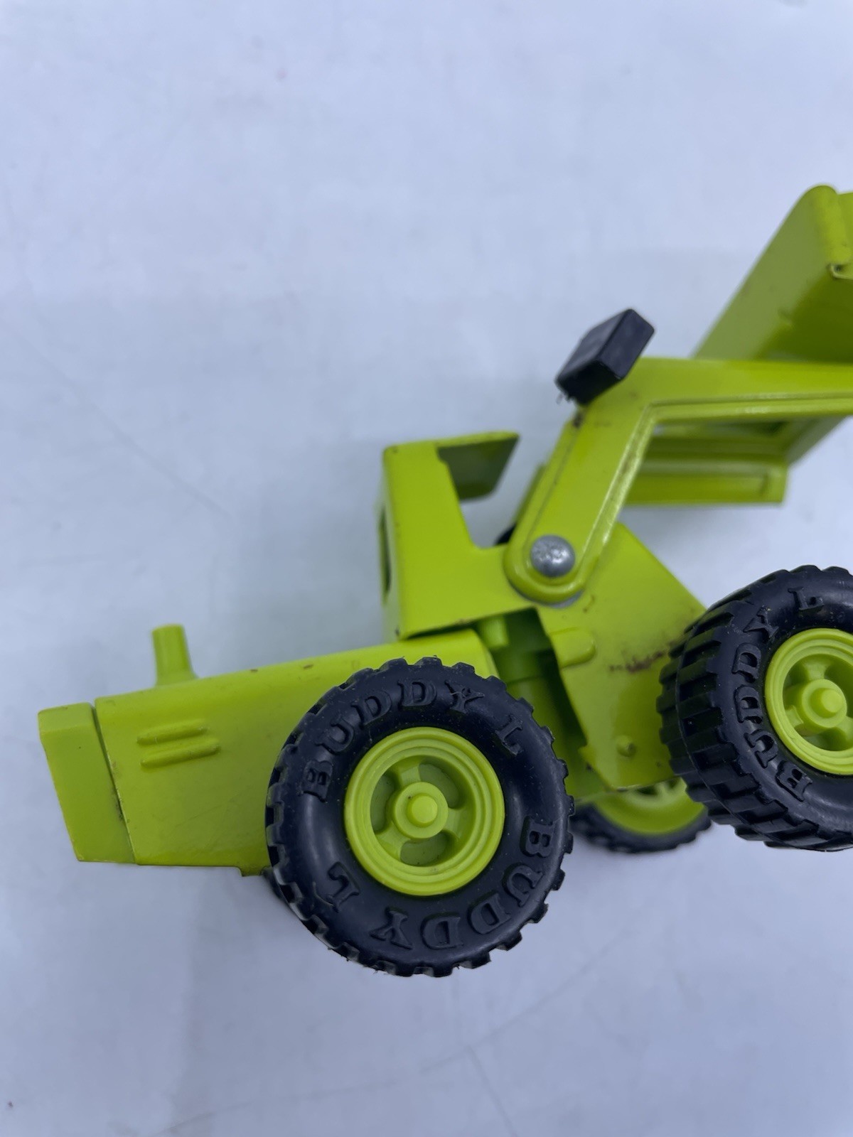 Vintage Buddy L Green Metal Front End Bucket Loader Farm Tractor Toy Truck