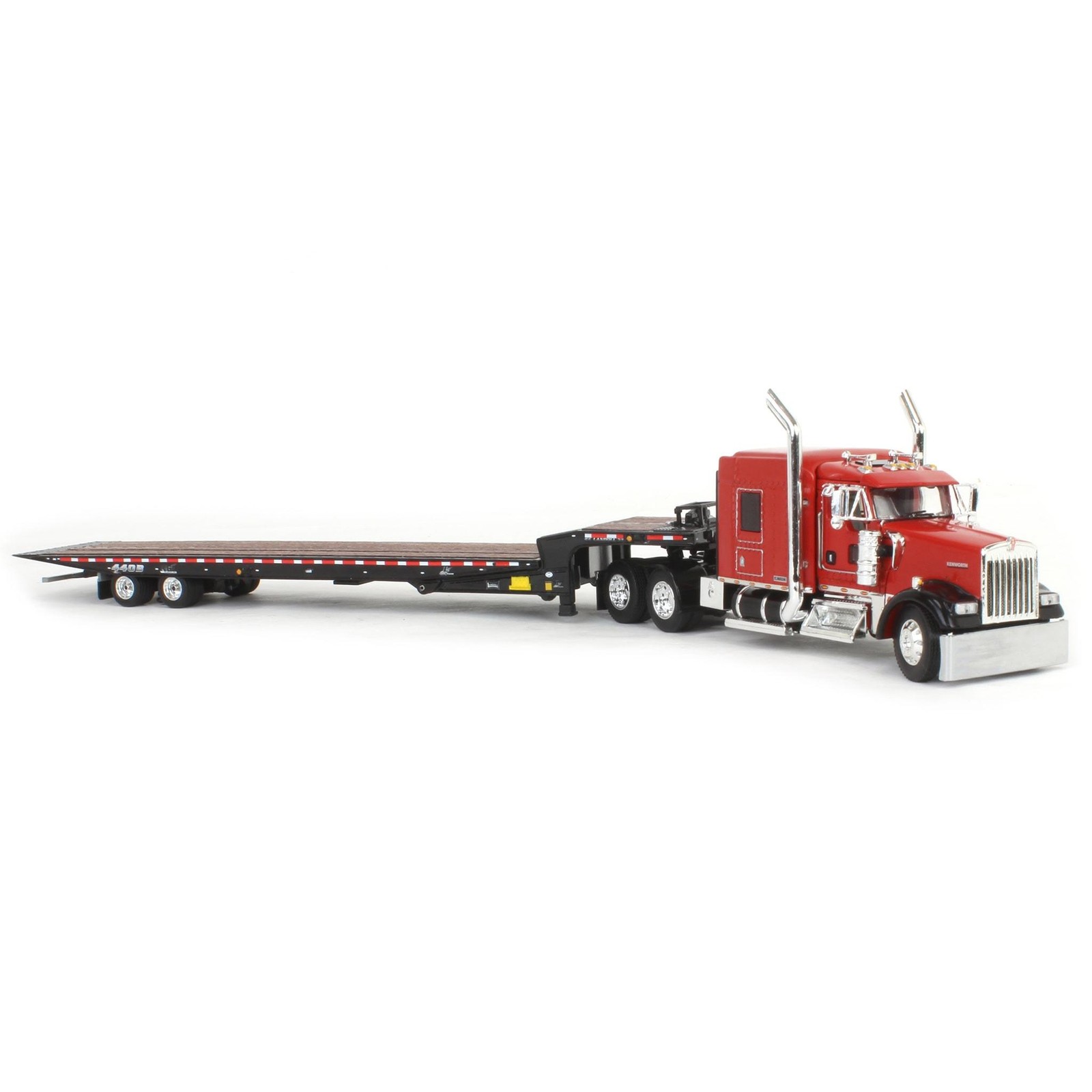 1/64 Black/Red Kenworth W900L Landoll 440B-50CA Traveling Axle Trailer 60-2034