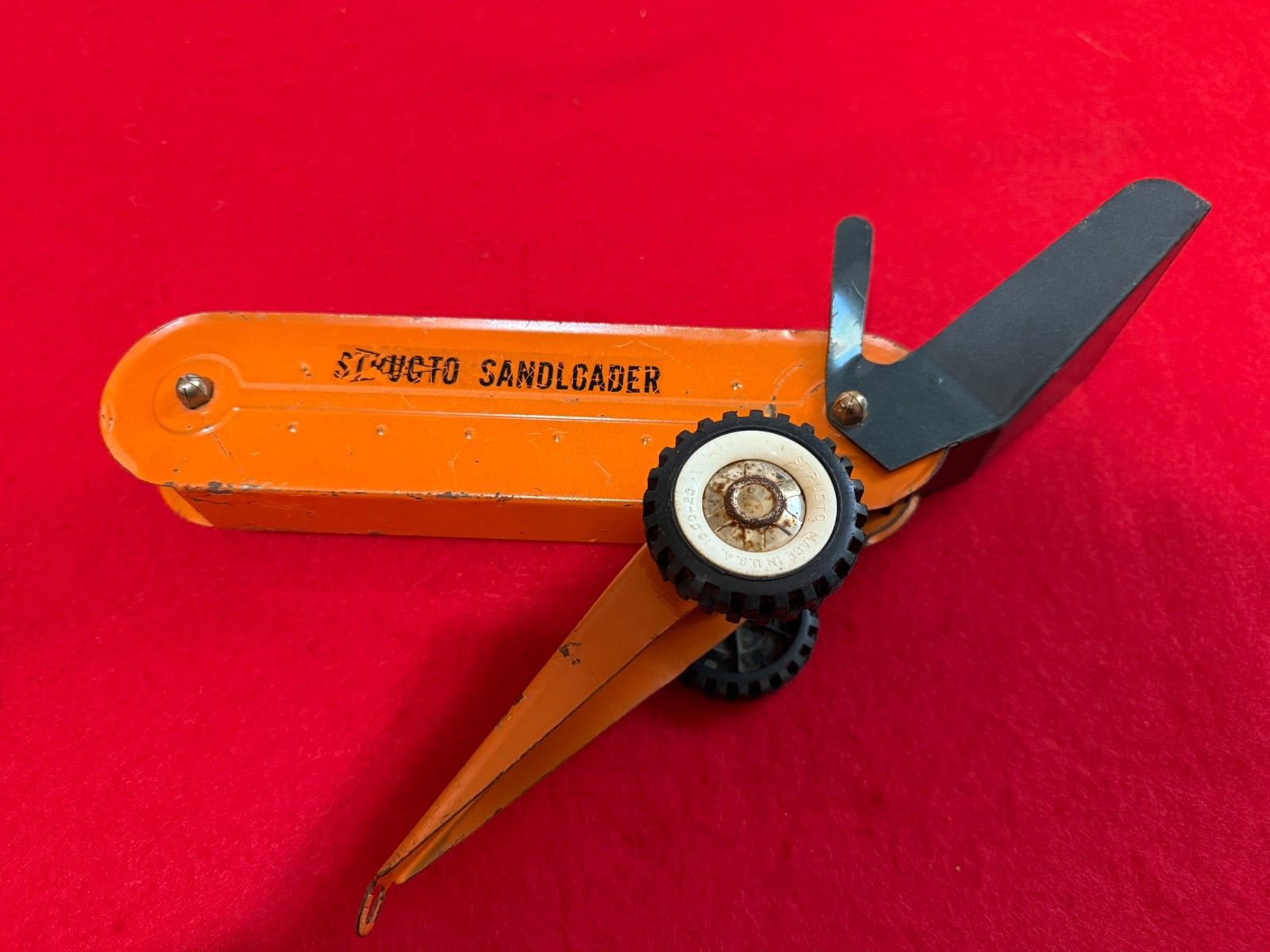 RARE Vtg Structo 1960&rsquo;s Hi-Lift Bulldozer & Sandloader Pressed Steel Made in USA