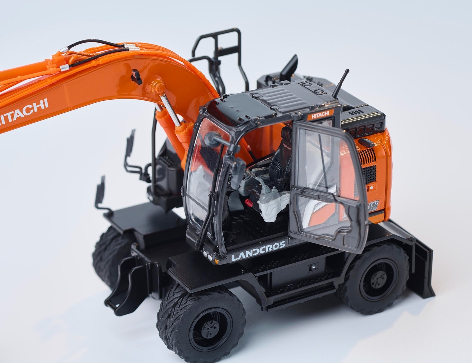 Hitachi ZX125W-7 Wheeled Excavator 1/50 Diecast Model Taxi Yellow New