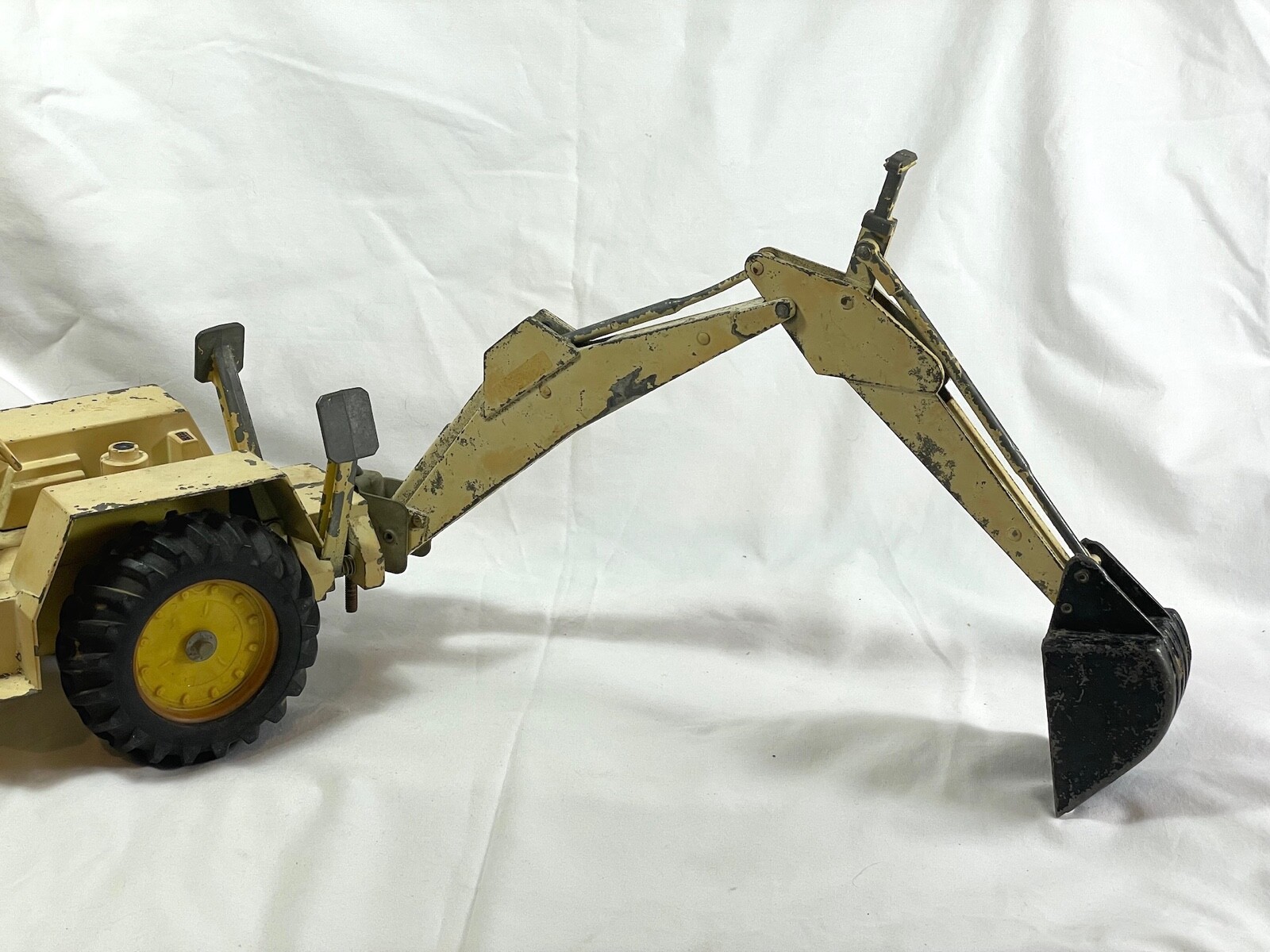 Vintage Steel Large 1/12 Scale Ertl Ford 7500 Front Loader Backhoe Tractor READ