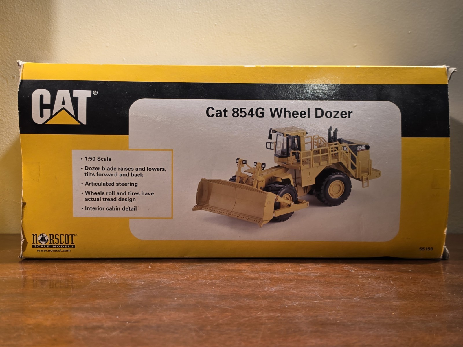 W/ BOX Norscot #55159 1:50 Scale Diecast CAT 854G Wheel Dozer 2005 Caterpillar