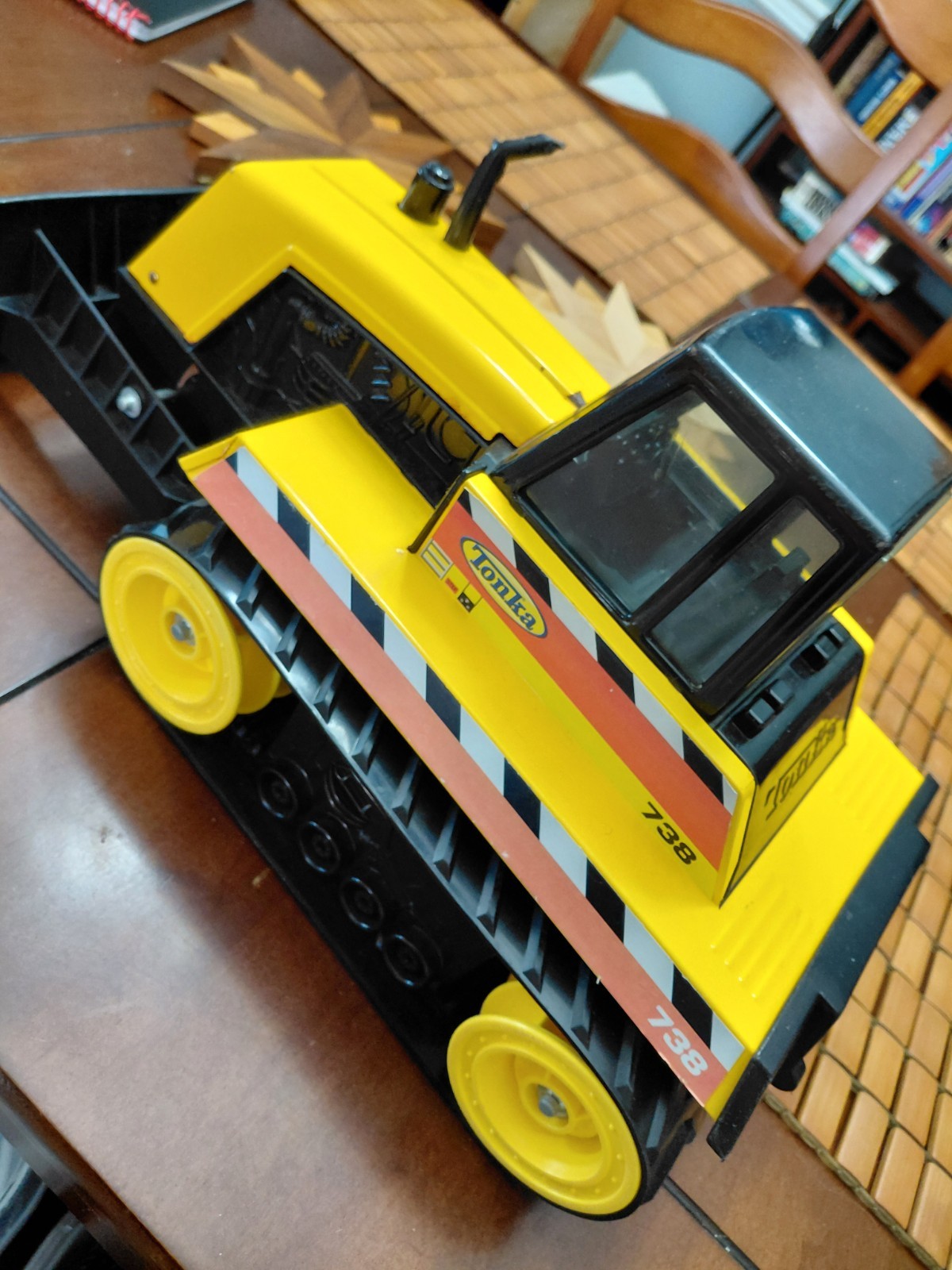 Vintage 1999 Tonka 738 Black And Yellow Bulldozer Metal And Plastic