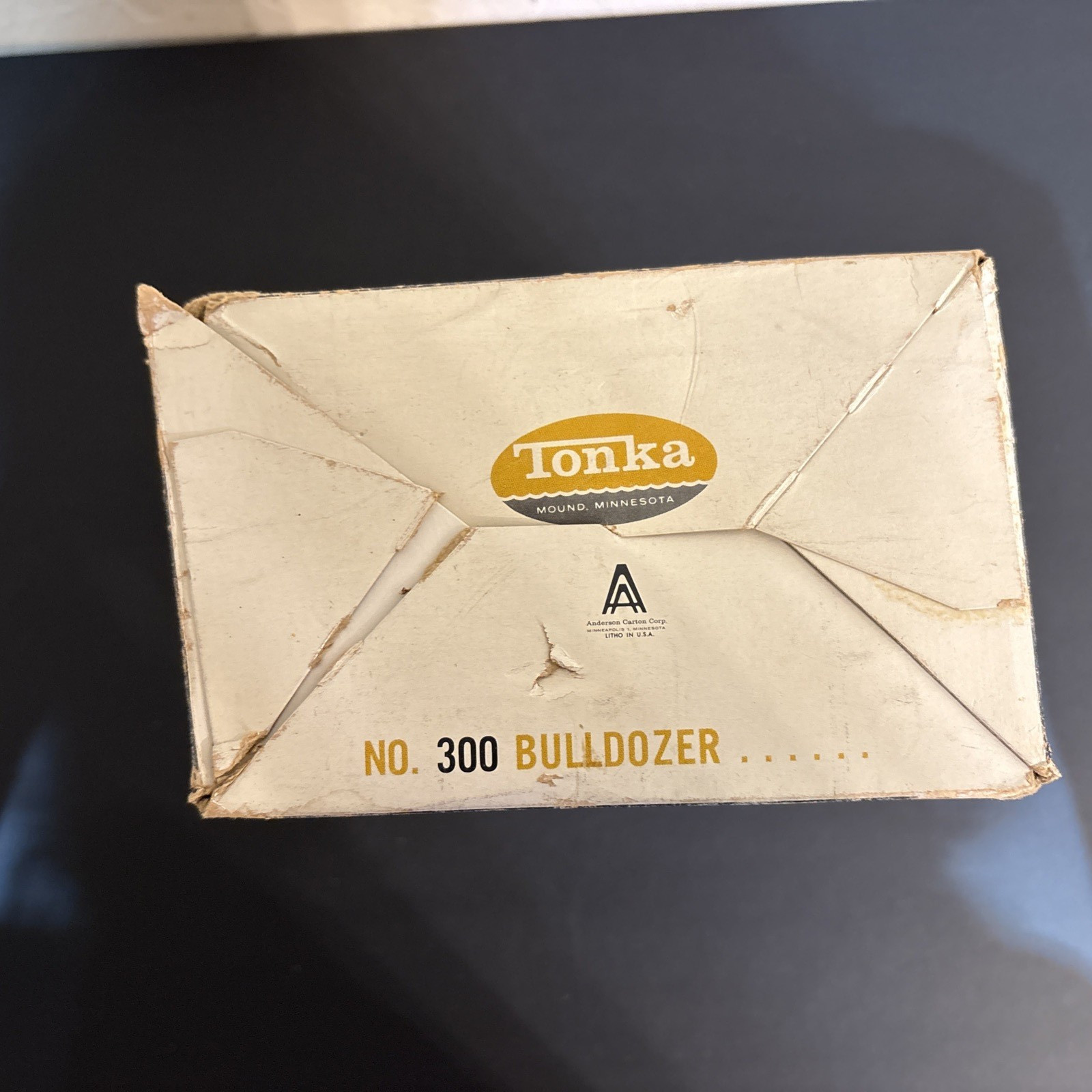 Vintage Tonka No. 300 Bulldozer with Original Box Yellow Blade