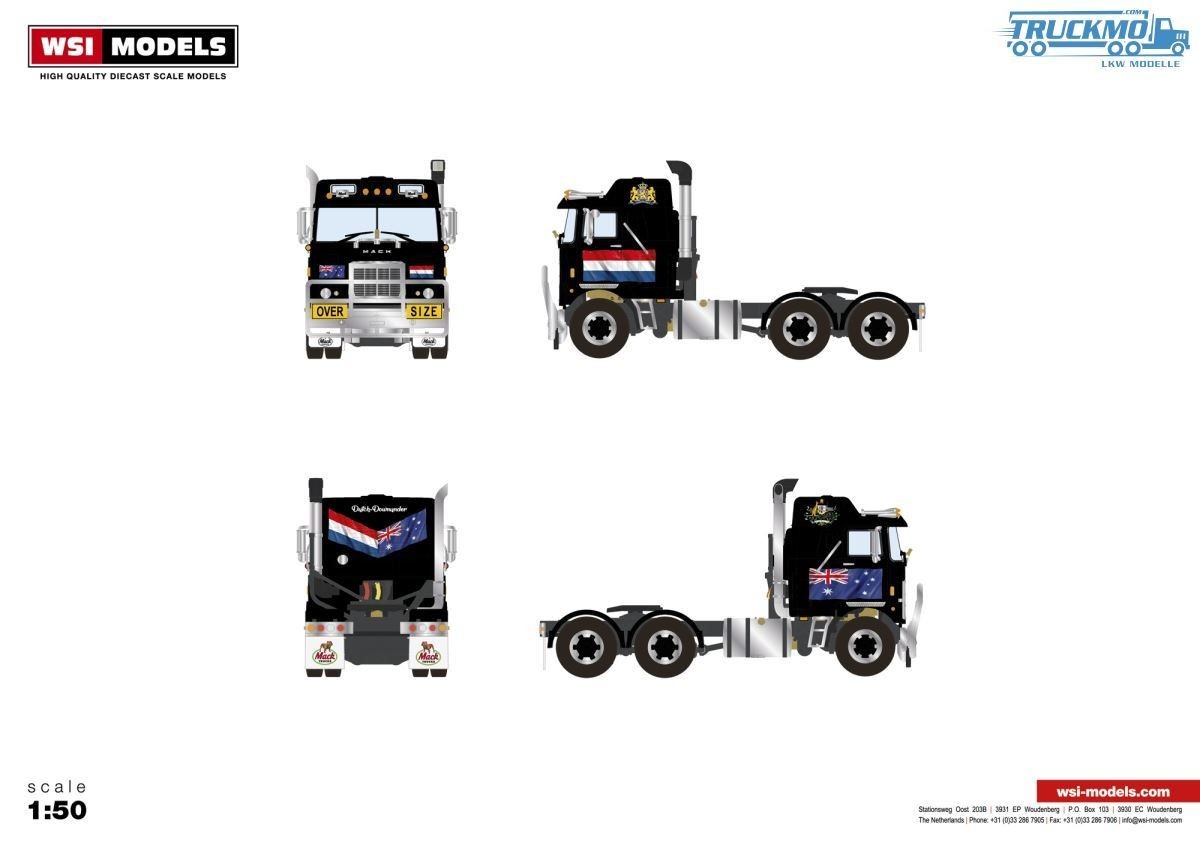WSI 1/50 Mack F700 6×4 Right-Hand Drive Tractor #04-2078 📌USA📌