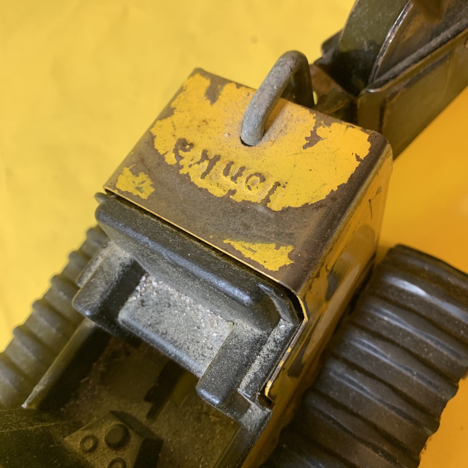 Vintage Yellow Tonka T6 Backhoe Bulldozer Crane #810659 Metal Toy