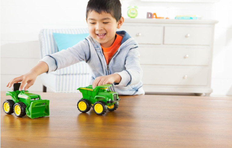 Dump Truck Toy and Tractor Toy with Loader – Kids Outdoor Toys – 2 Count