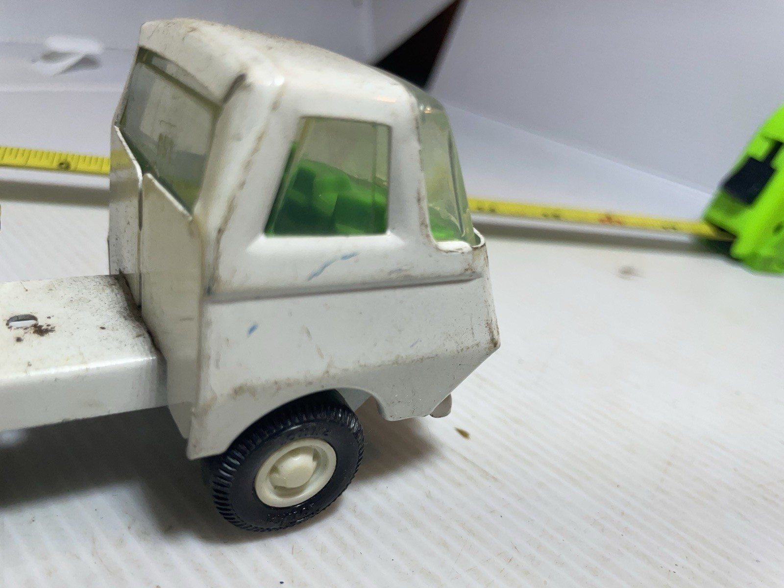 vintage 1970 Tiny Tonka pressed steel toy truck Mini Bottom Dump Tractor Trailer