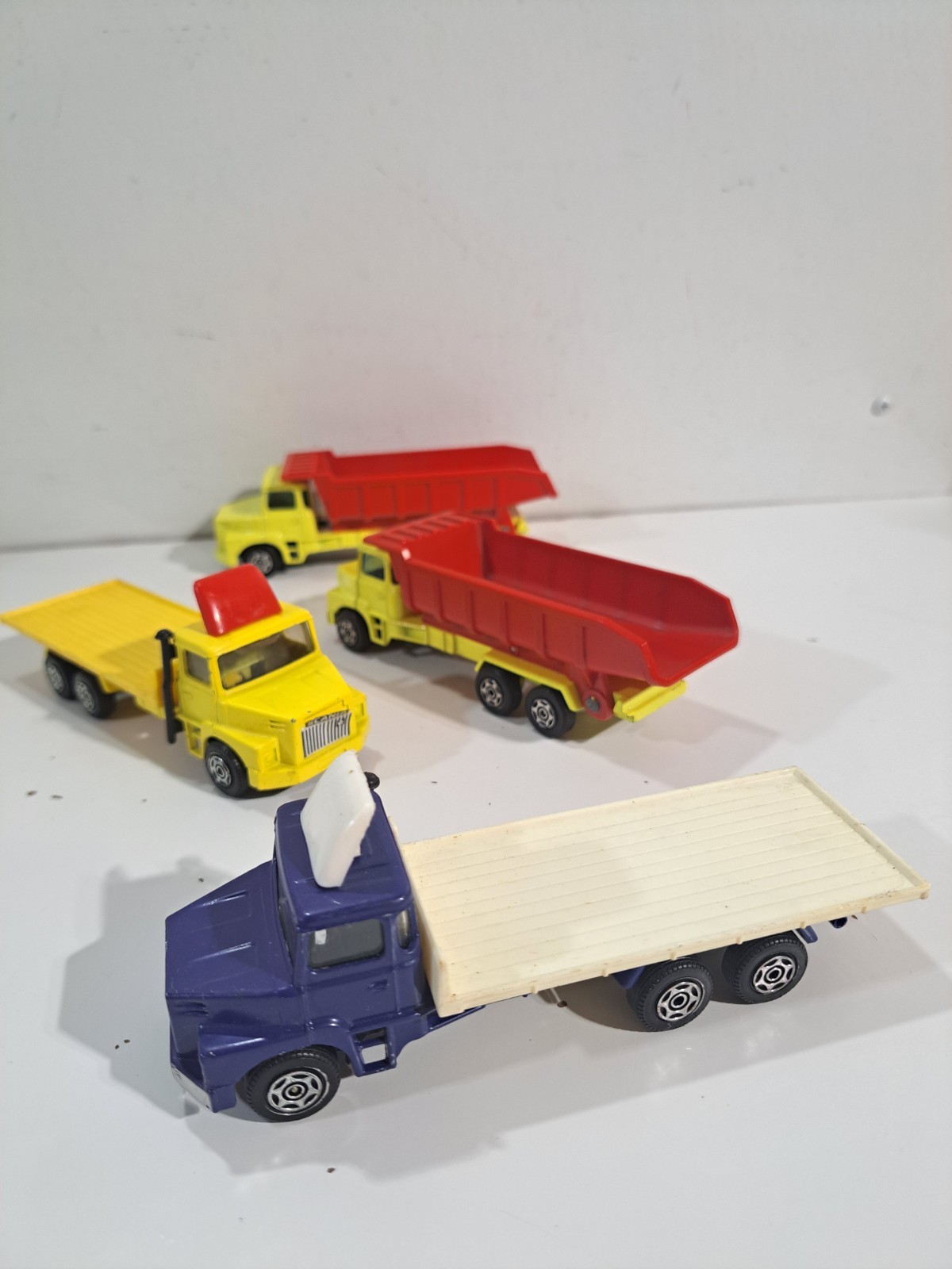 4 Corgi Minor Die Cast Scania LT145 Trucks (Dump Trucks Flat Beds)