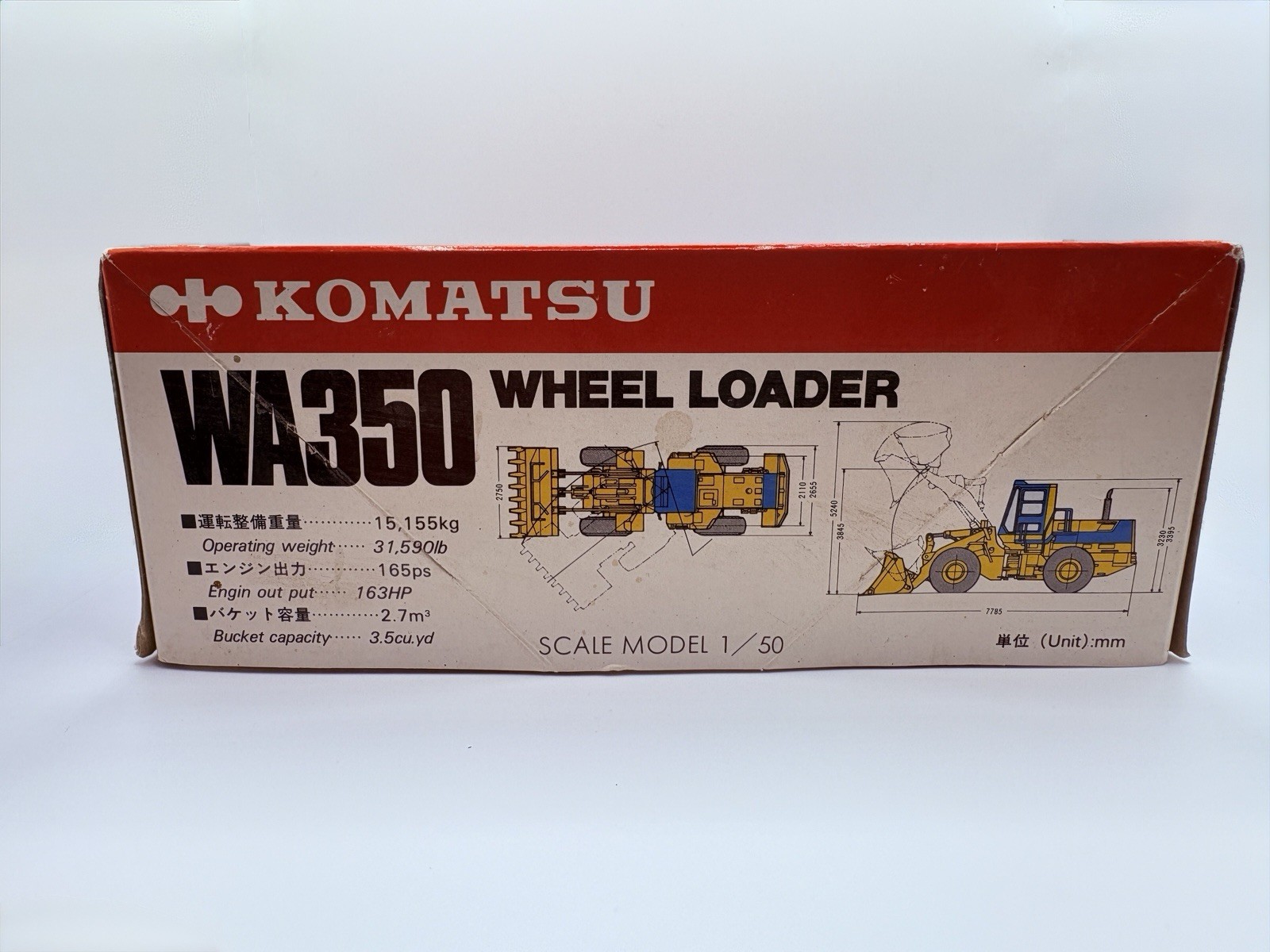 1:50 Scale Die-Cast Shinsei 615 Komatsu WA350 Wheel Loader – Near Mint Condition