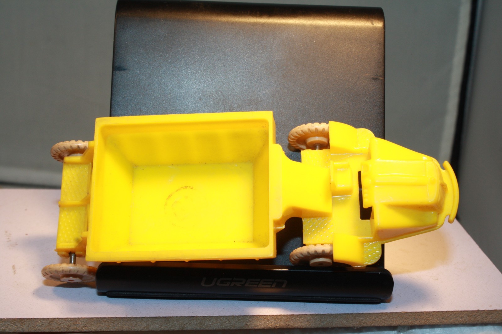 1950s Plastic Earth Mover Toy Banner Toys Made in USA