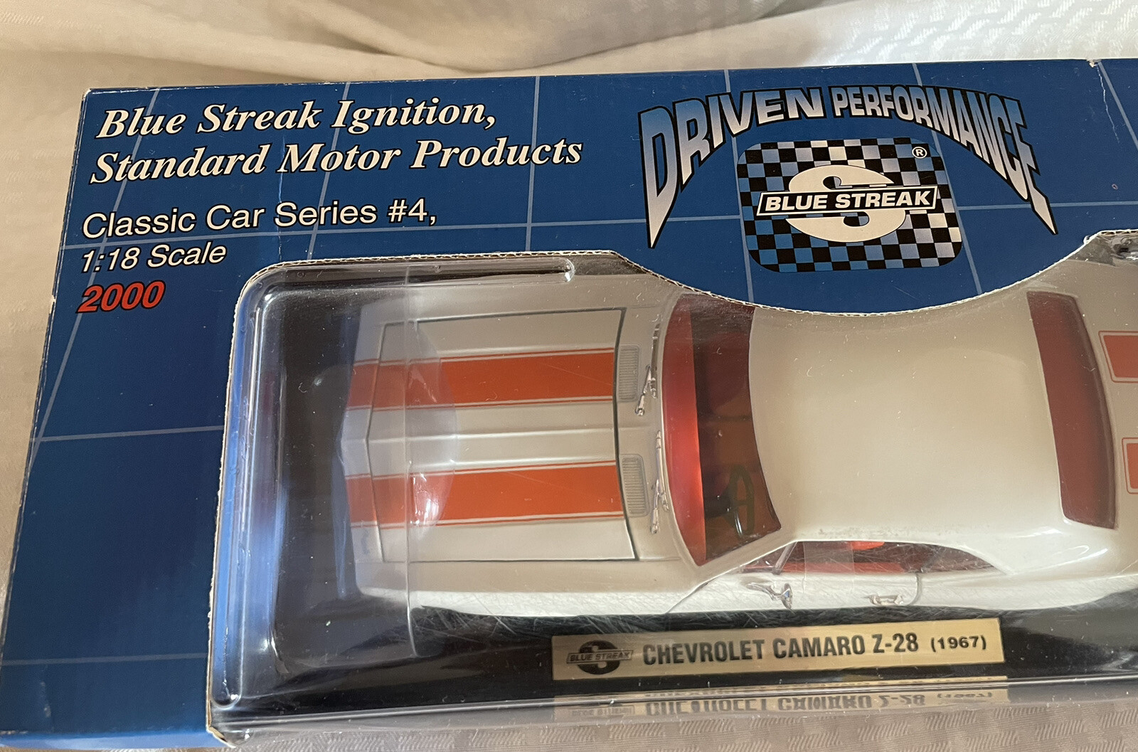 1967 CHEVROLET CAMARO Z-28 Series #4. BLUE STREAK 1:18 SCALE DIE CAST. NIB