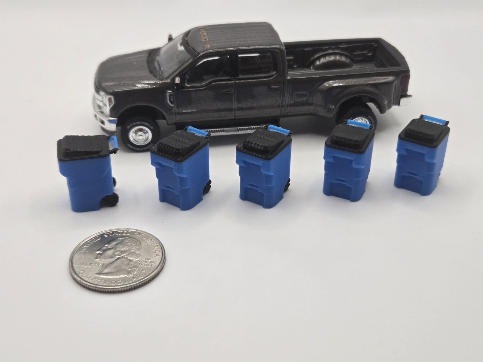1/64 Scale Trash Bins *5 Pack* in Blue
