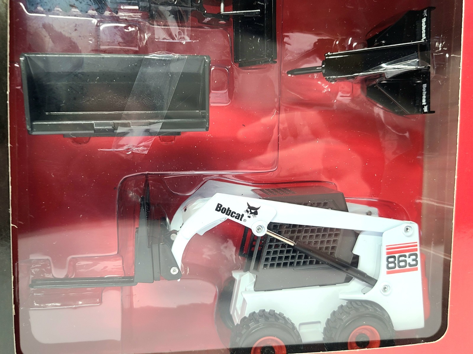 Bobcat 863 Skid-Steer Loader with Attachments – Wan Ho 1:25 Scale #6900569 New