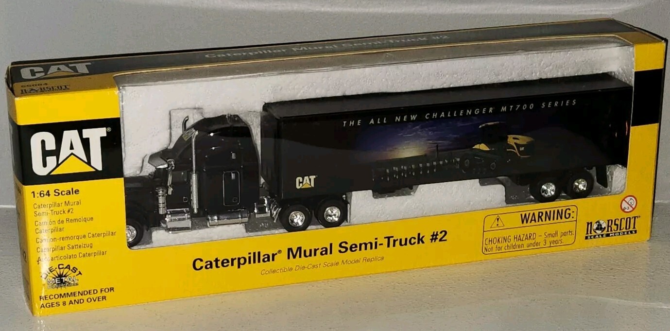 Norscot 55084 Diecast 1/64 CAT Caterpillar Mural MT700 #2 Semi Tractor Trailer