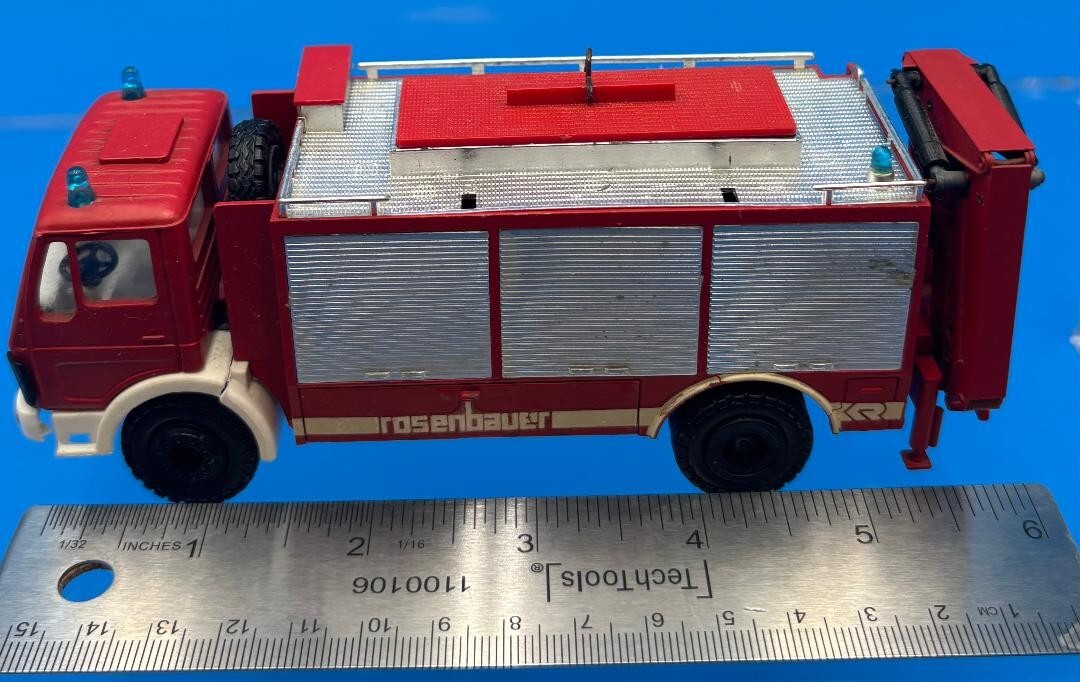 Conrad 3090 Mercedes Rosenbauer Fire Truck Engine Collector Toy 1/50 Germany FD