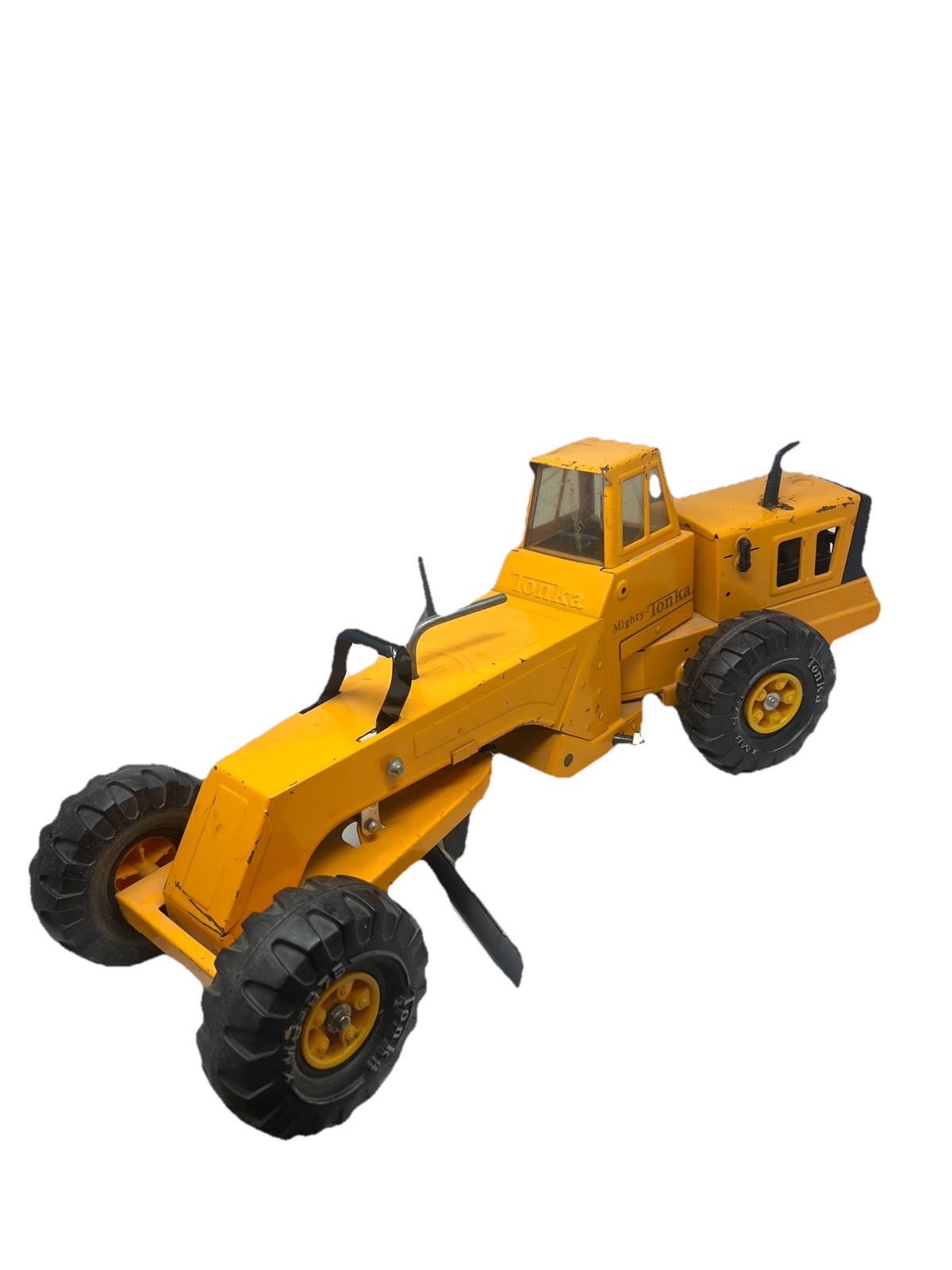 Vintage 1970s Pressed Steel Mighty Tonka Road Grader #3945 XMB 975 Works Well