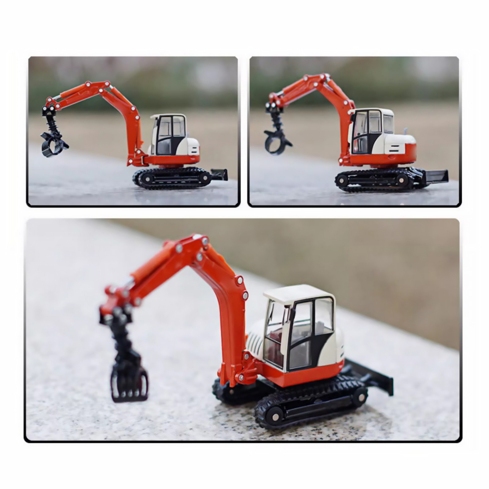 17cm Alloy 1/50 Tracked Wood Grabbers Heavy Construction Vehicle Model Ornament