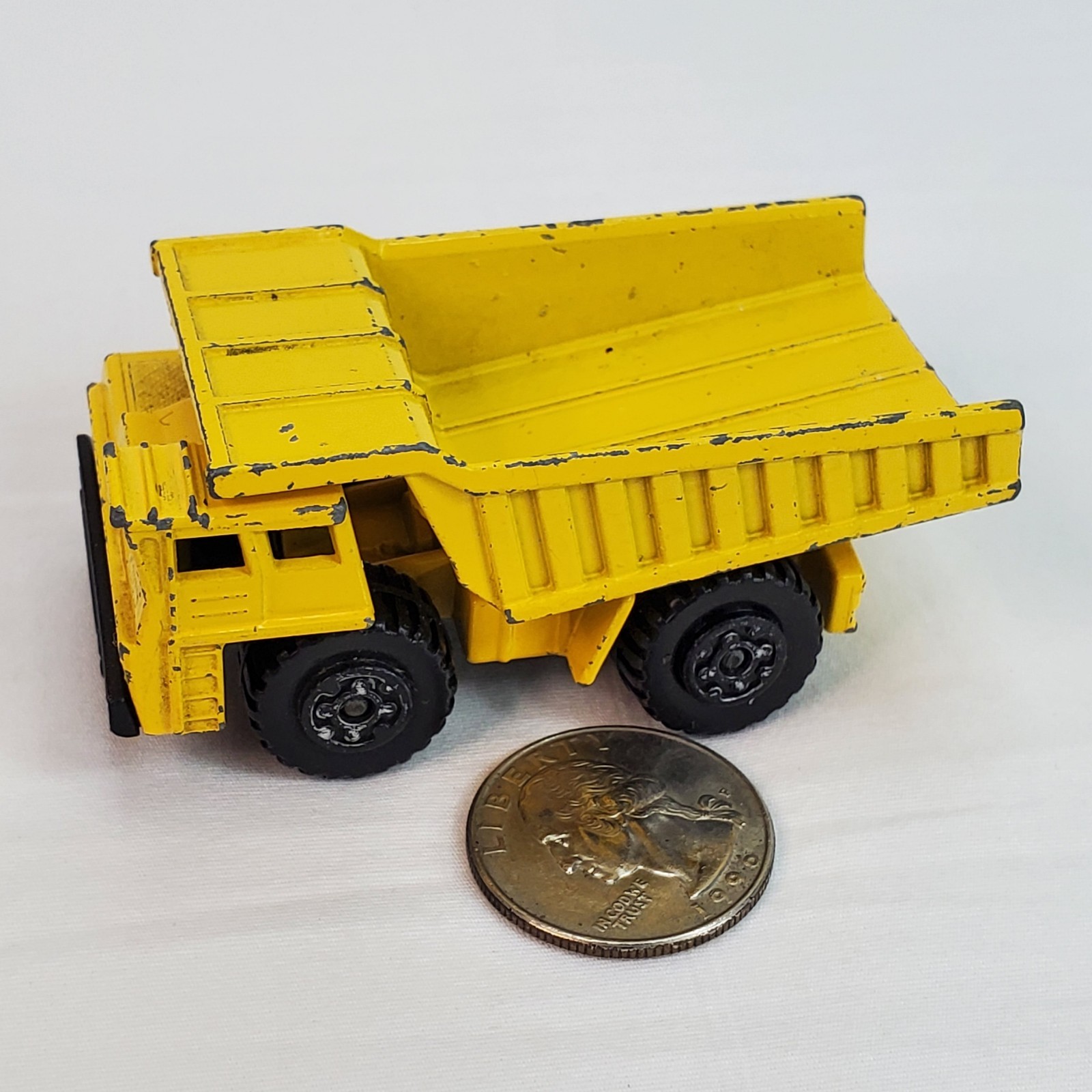Vintage 1976 Matchbox Lesney Superfast #58 Faun Dump Truck Die-Cast Yellow ROUGH