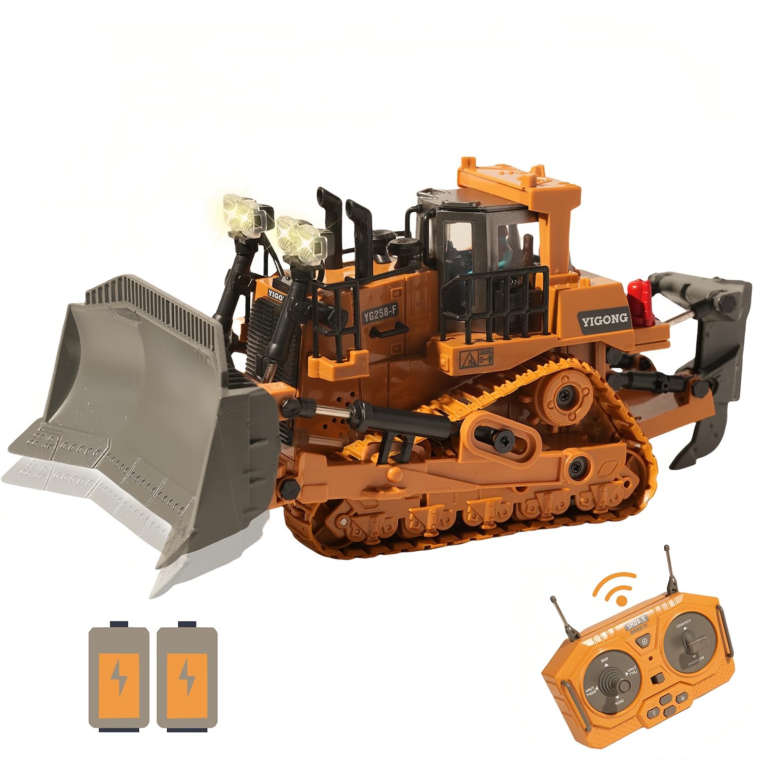 OrgaNatureQueen 9-Channel RC Bulldozer with Lights and Sound,Construction Rem…