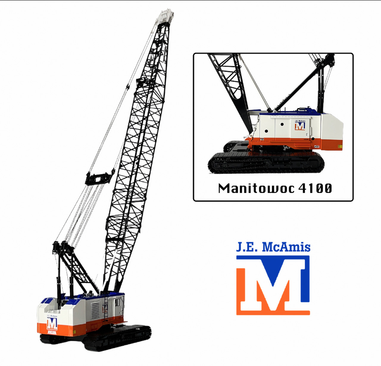 TWH 030-1205 Manitowoc 4100 Crawler Crane – JE McAmis (Limited) 1/50 Diecast MIB
