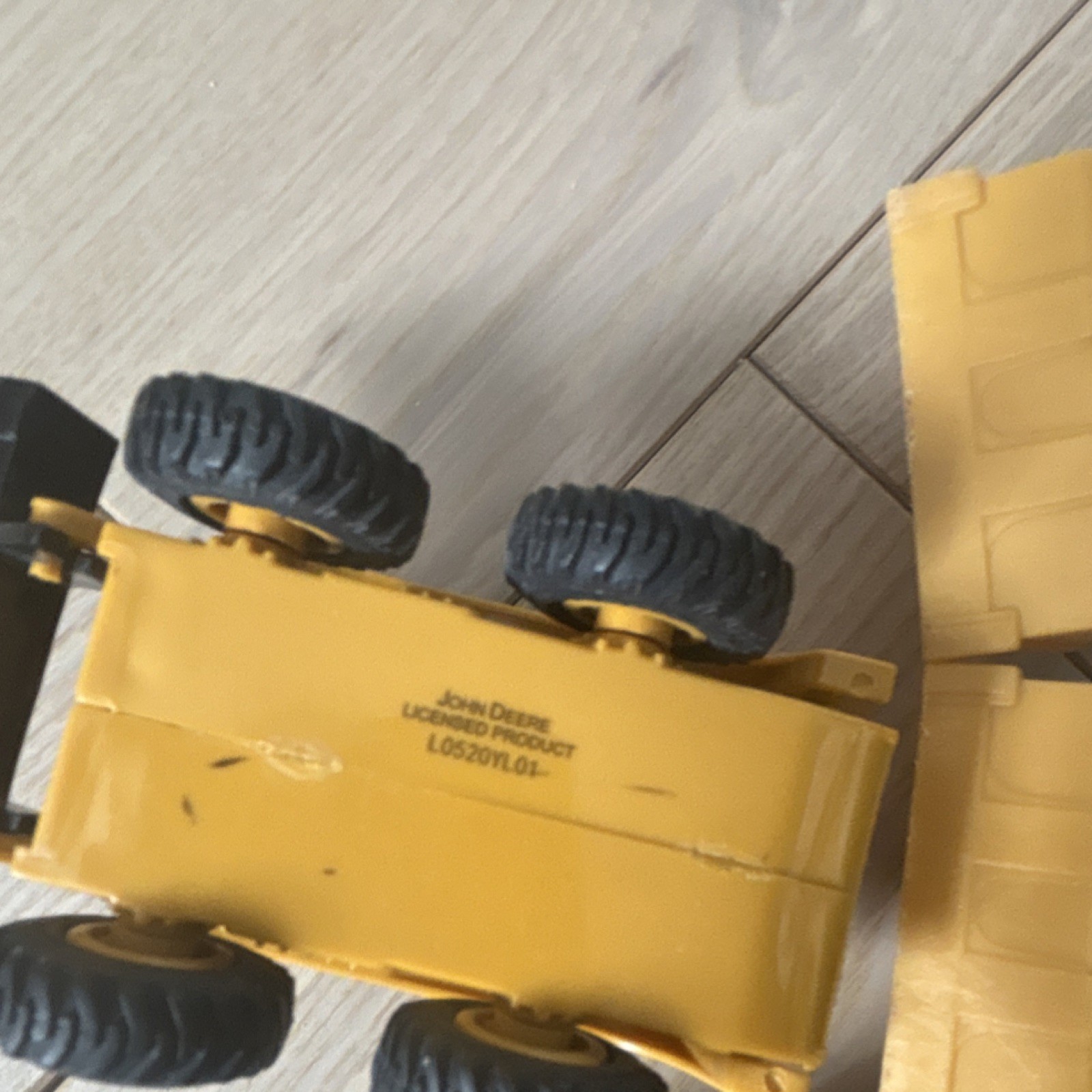 Tomy John Deere Loader Dump Truck Construction Vehicles Plastic Yellow and Grey