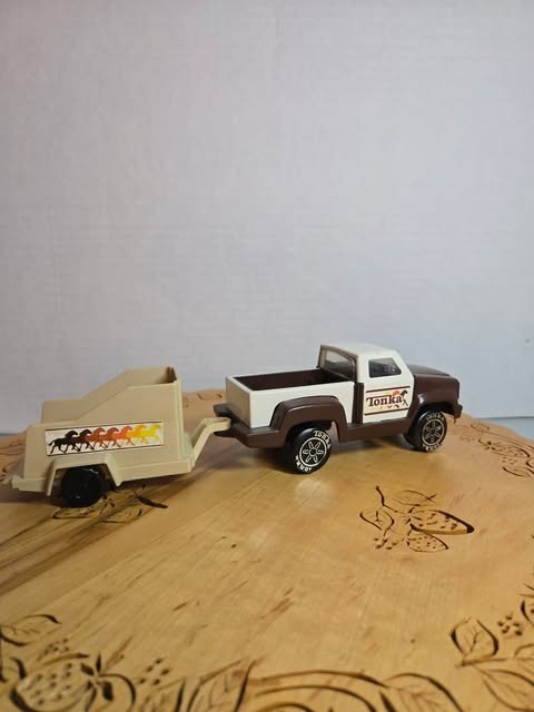 1979 Brown Tonka Running Stables Truck and Trailer Model 812888A and 806703