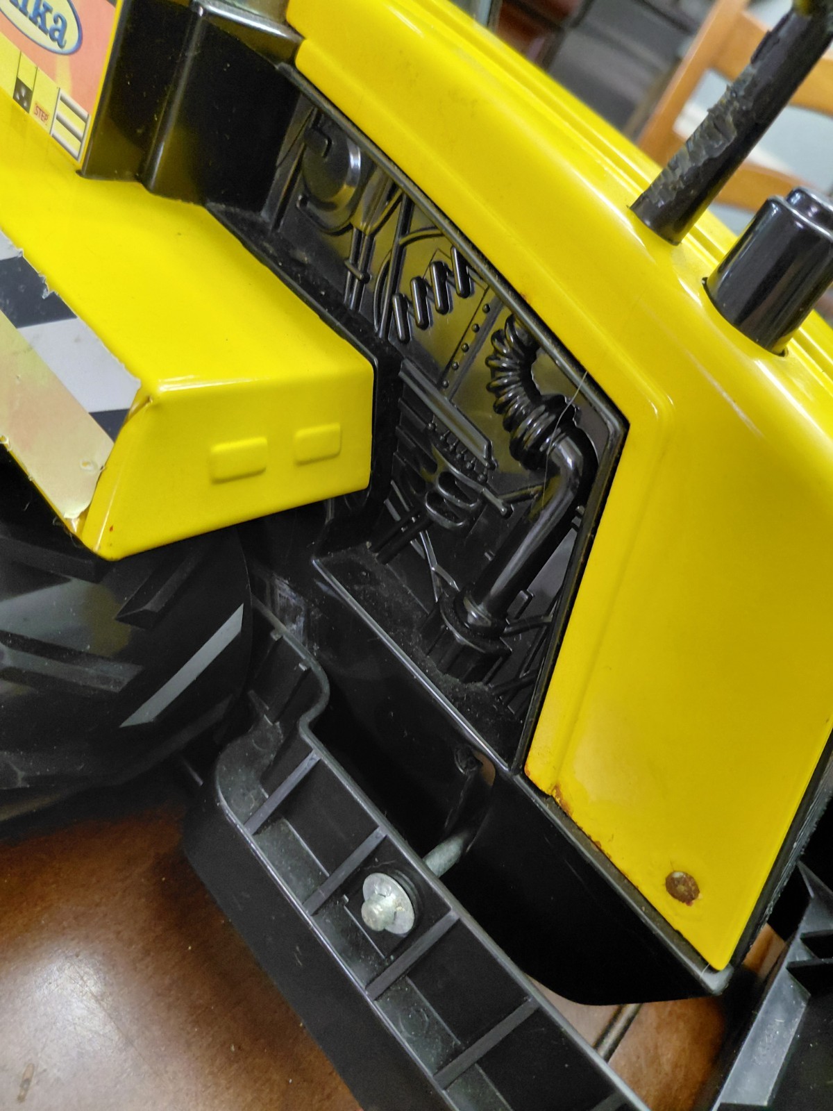 Vintage 1999 Tonka 738 Black And Yellow Bulldozer Metal And Plastic