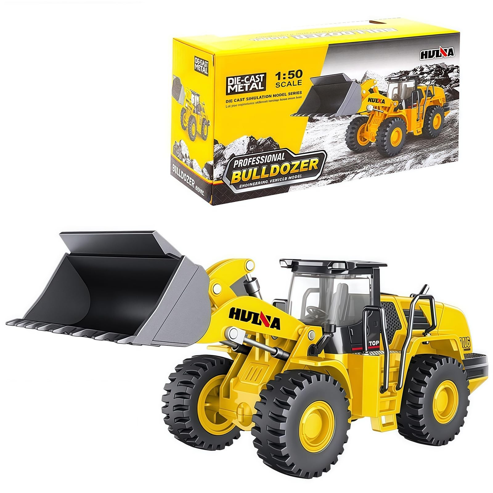 1/50 Wheeled Loader Heavy Duty Construction Metal Bulldozer, Loder Vehicle To…