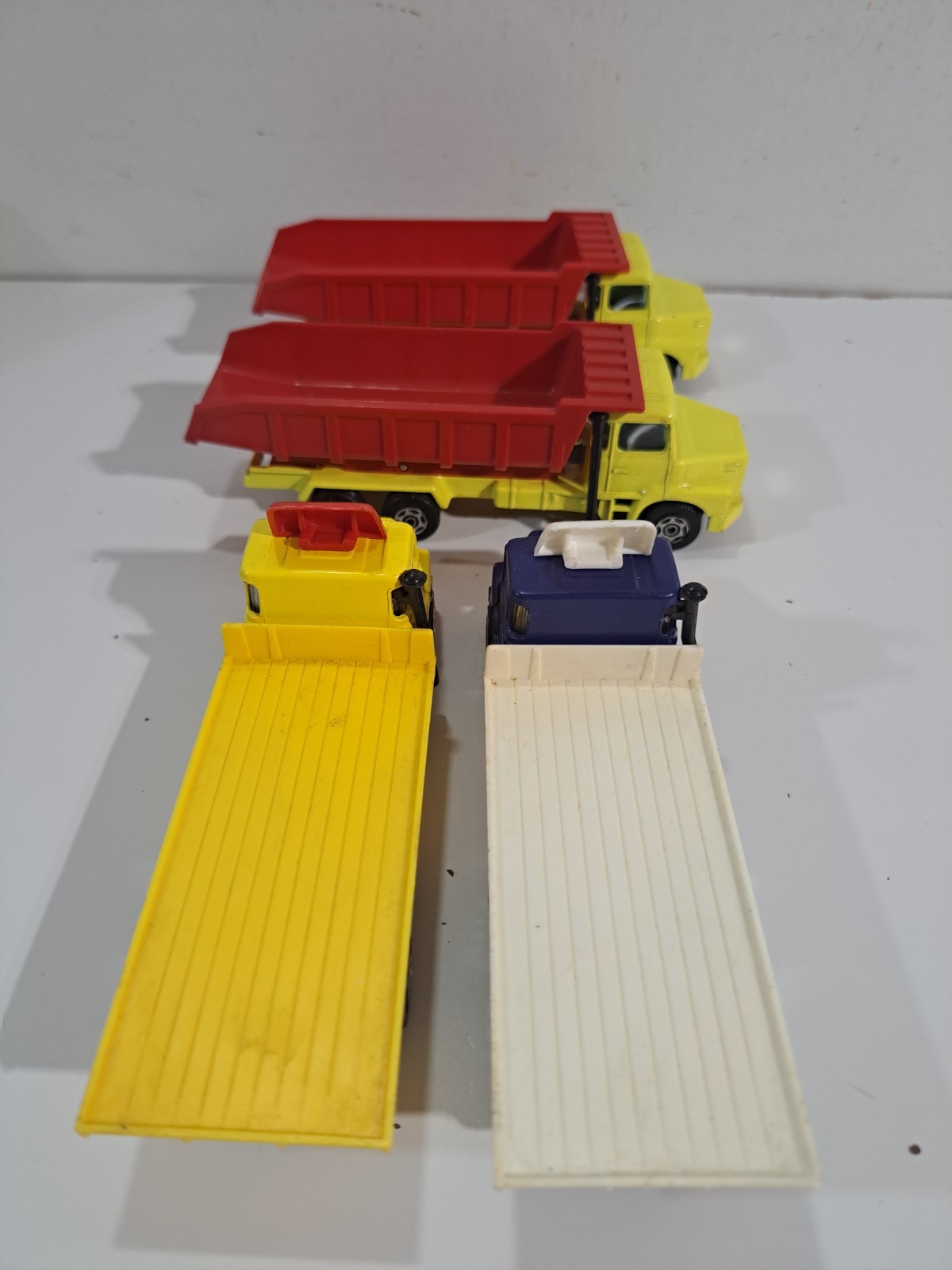 4 Corgi Minor Die Cast Scania LT145 Trucks (Dump Trucks Flat Beds)
