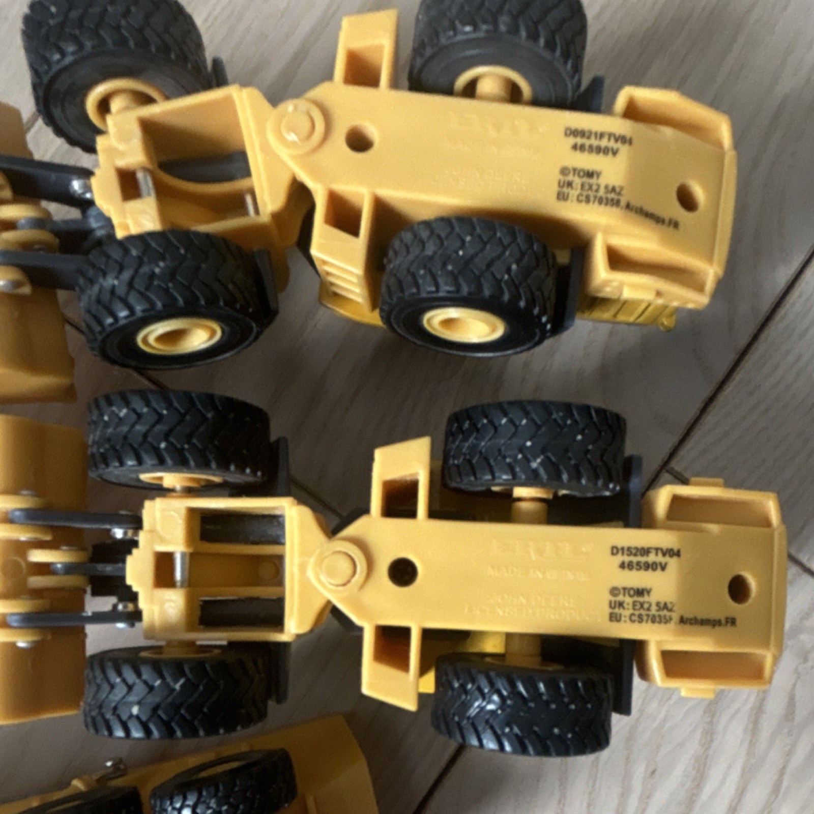 Tomy John Deere Loader Dump Truck Construction Vehicles Plastic Yellow and Grey