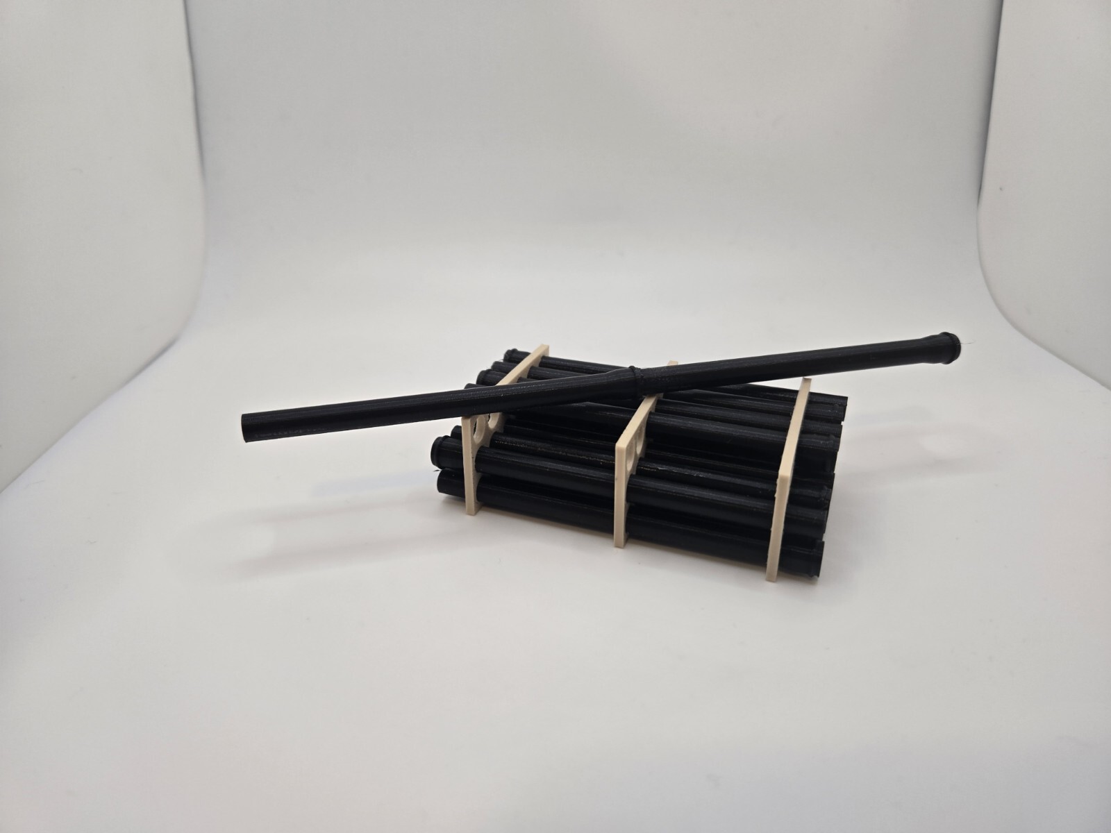 1/50 Scale 12&Prime; Black Pipe Trailer Load/Diorama Accessory